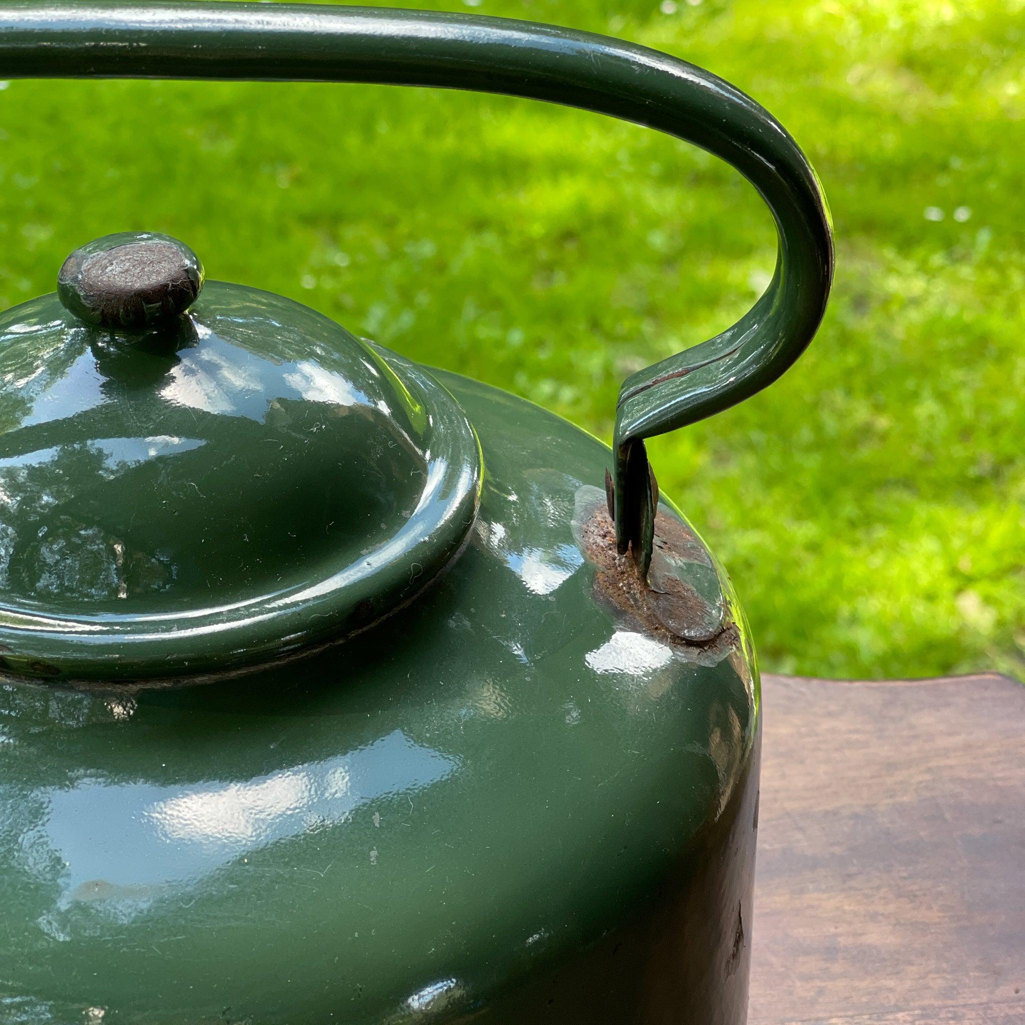 Grote groene emaille theepot / koffiepot - The Collectionist