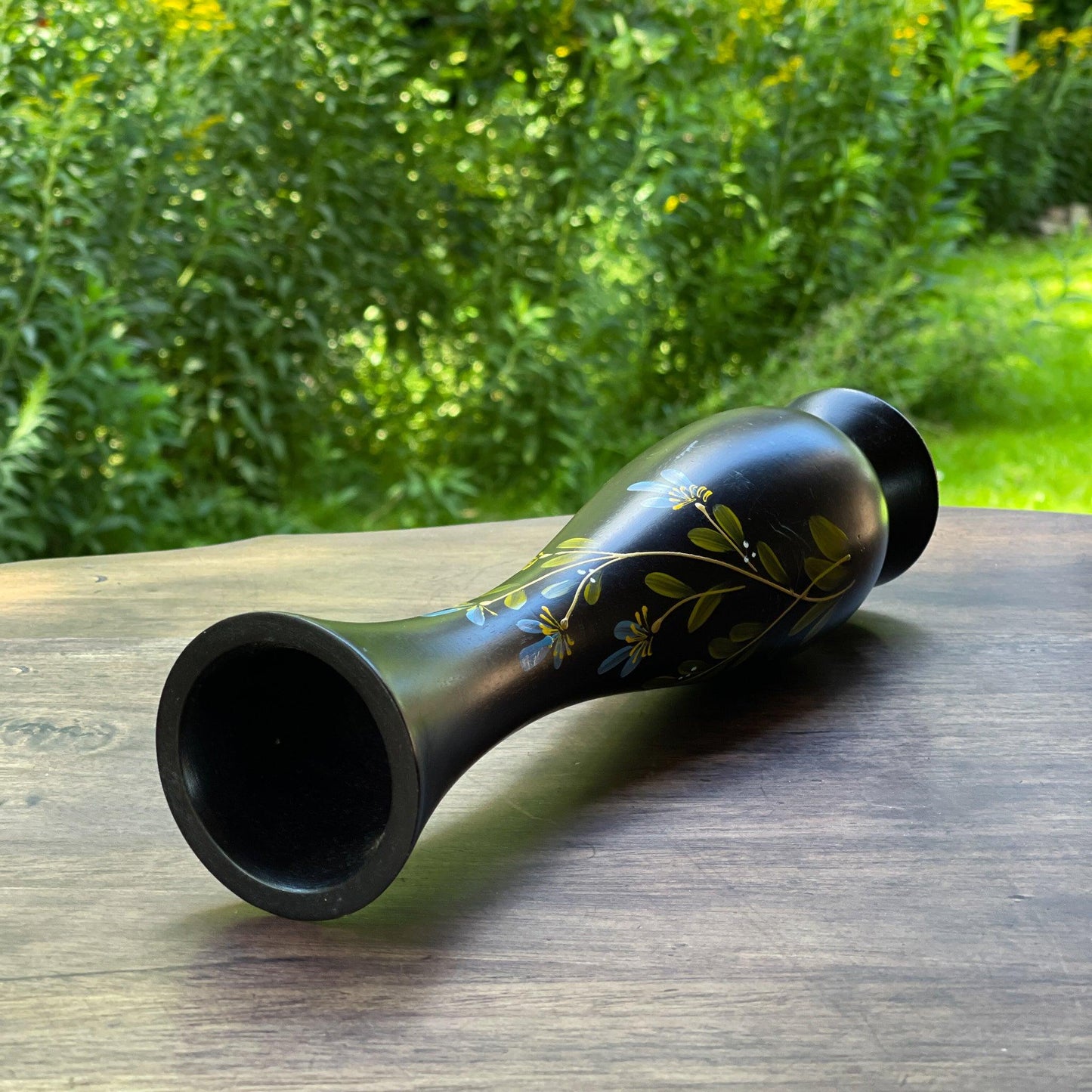 Handbeschilderde houten vaas - Bamestra Curiosa