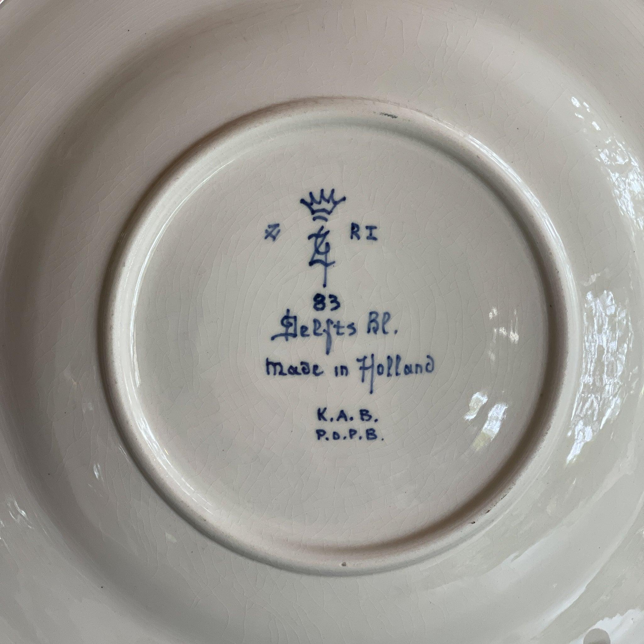 Handgeschilderd Delfts Blauw wandbord Meisje met de Parel - The Collectionist