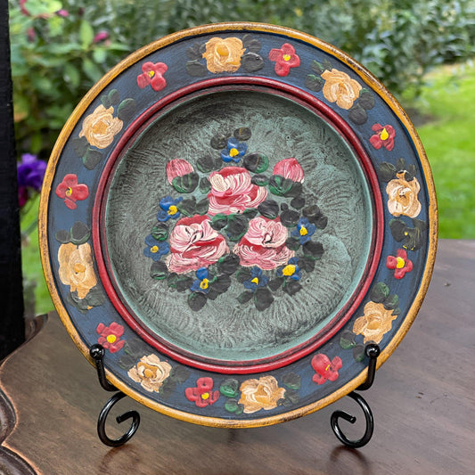 Hindeloopen geschilderd wandbordje van hout - Bamestra Curiosa