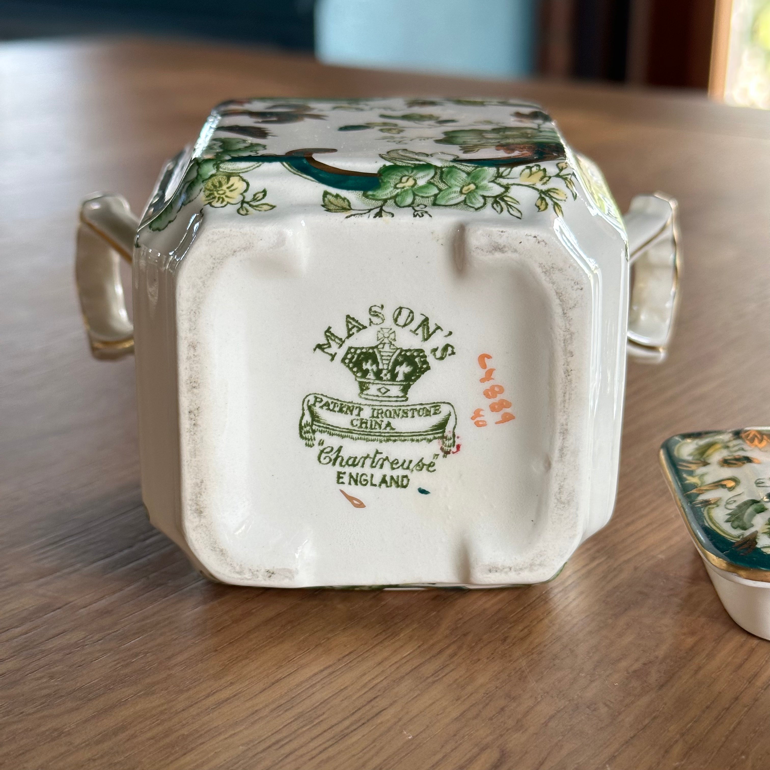 Mason’s Ironstone Chartreuse Zes Persoons Theeservies The Collectionist