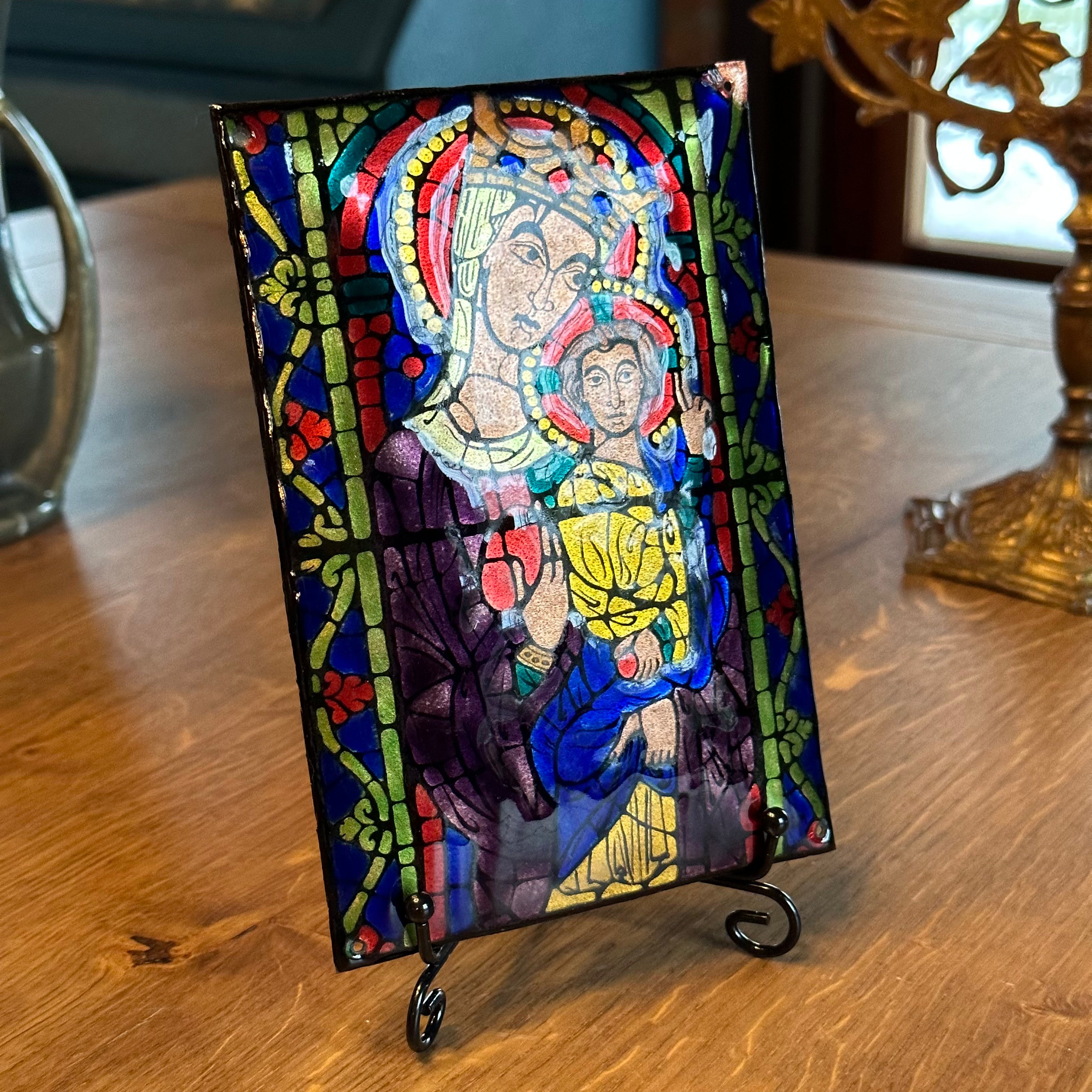 Geëmailleerd koperen icoon met prachtige kleuren The Collectionist