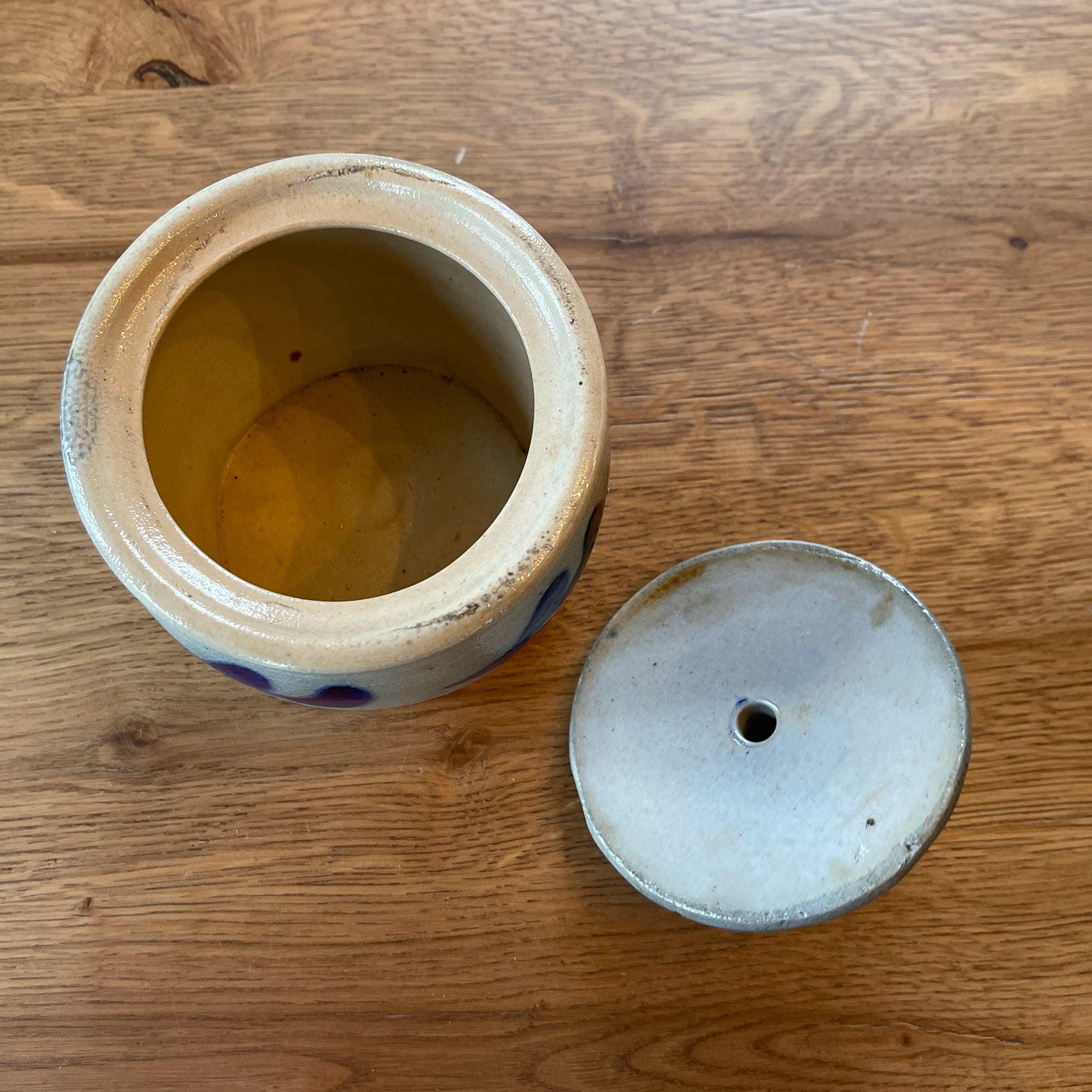 Keuls aardewerk pot met deksel Sallandse Bottermarkt - The Collectionist