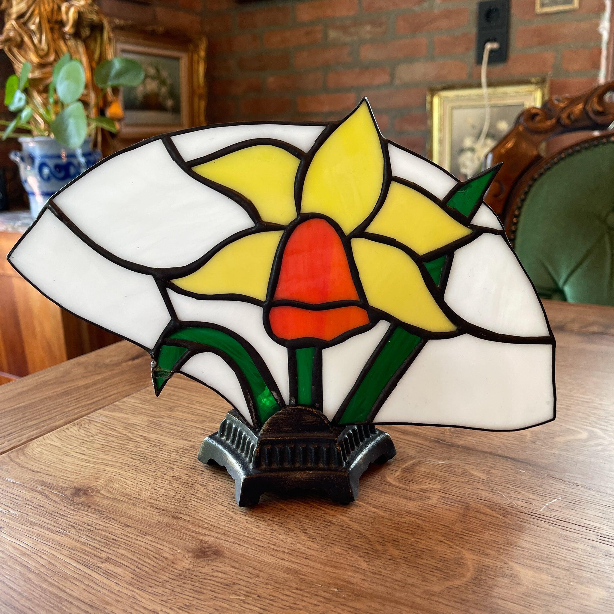 Lampje van Tiffany glas met Narcis - The Collectionist