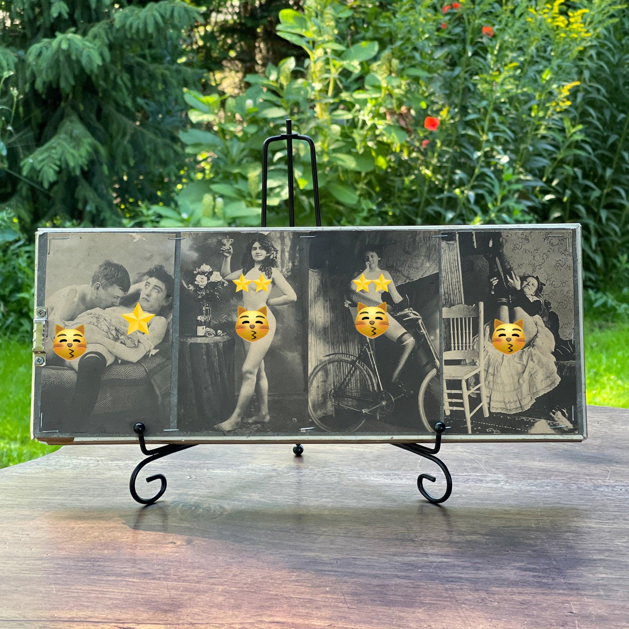 Lijstje met oude portretten met een verrassende achterzijde - The Collectionist