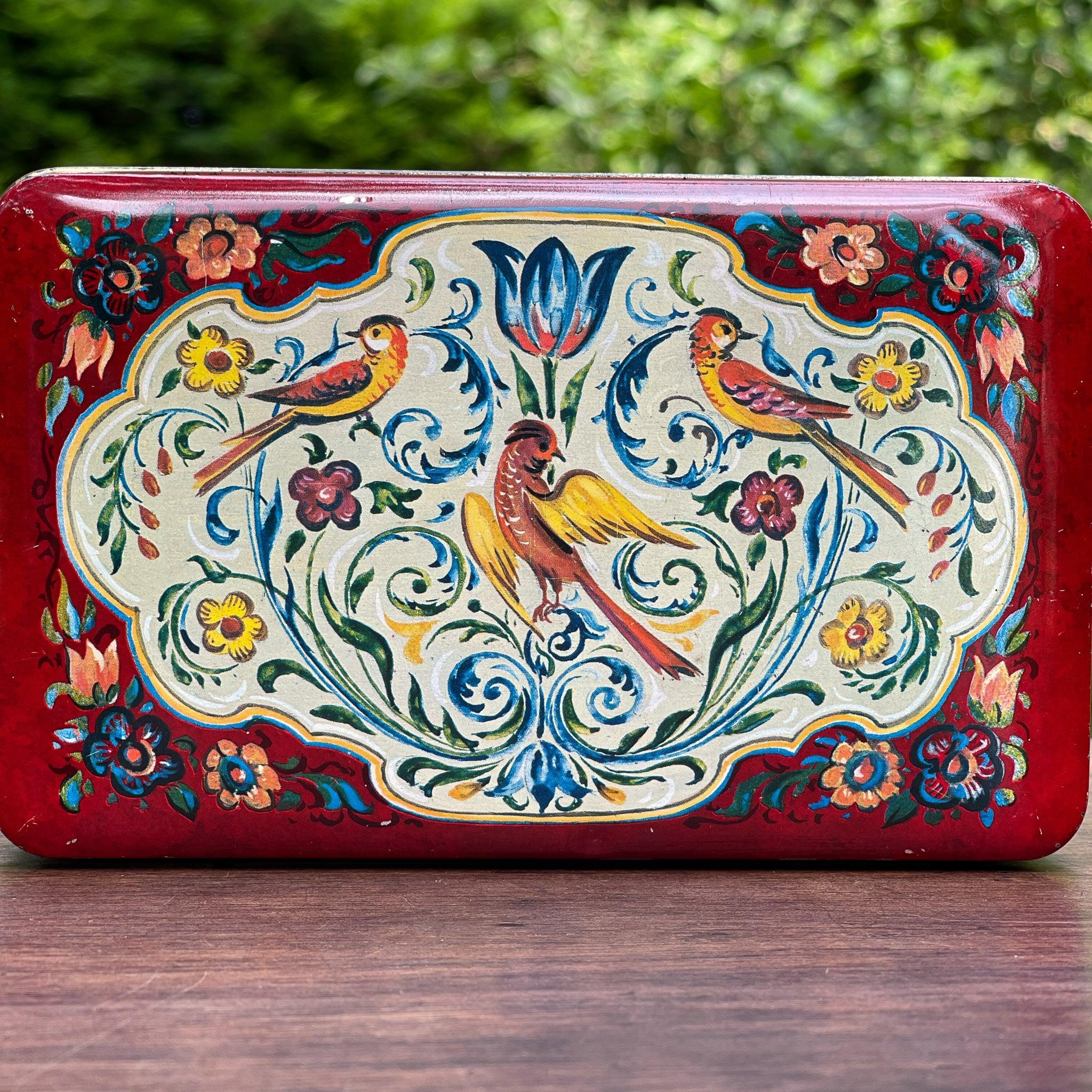 Prachtig vintage blik met vogels en bloemen - The Collectionist