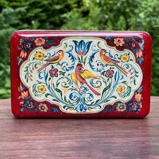 Prachtig vintage blik met vogels en bloemen - Bamestra Curiosa