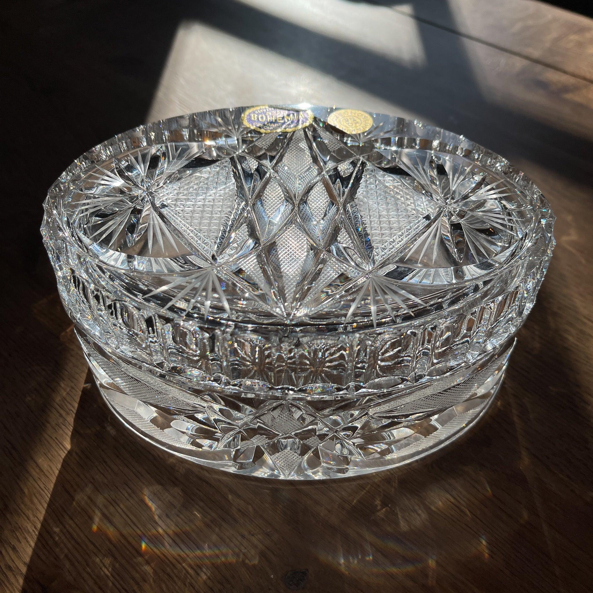 Prachtige Bonbon schaal van Bohemia kristal (1950) - The Collectionist