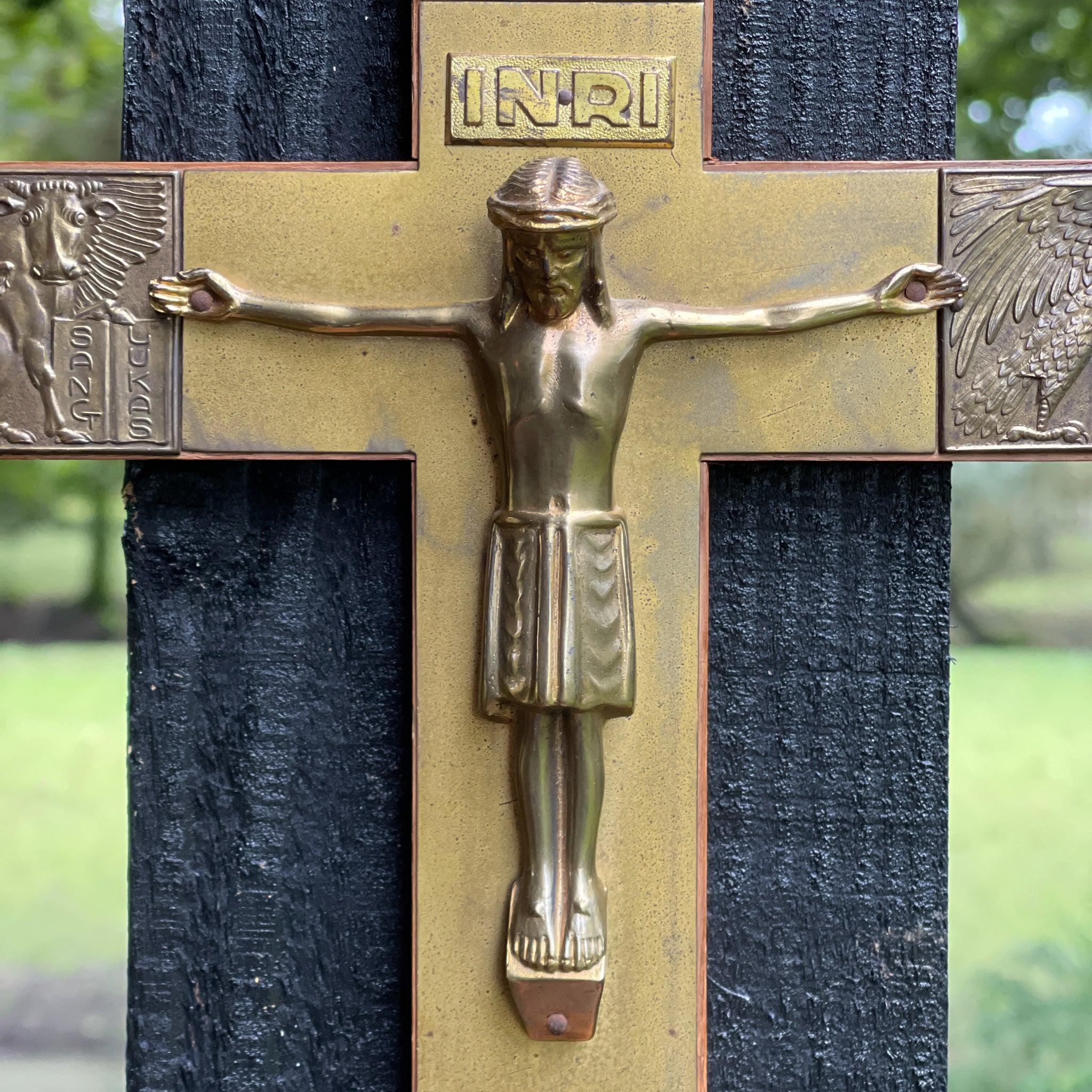 Prachtige koperen crucifix met Jezus - The Collectionist