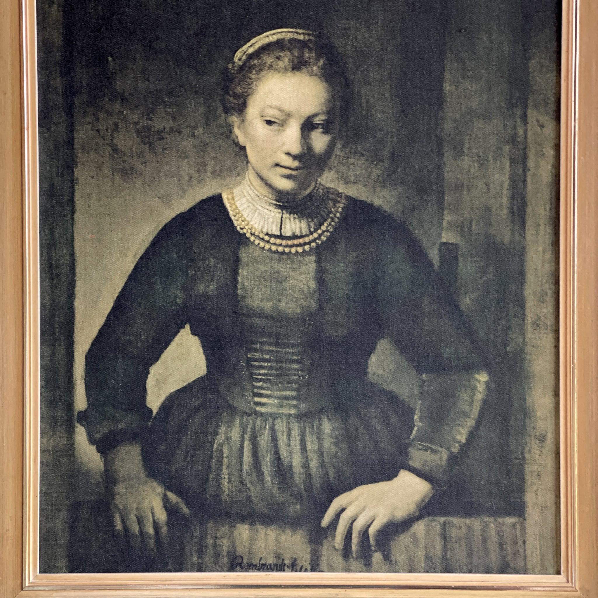 Rembrandt reproductie “Jonge vrouw aan de onderdeur" - The Collectionist