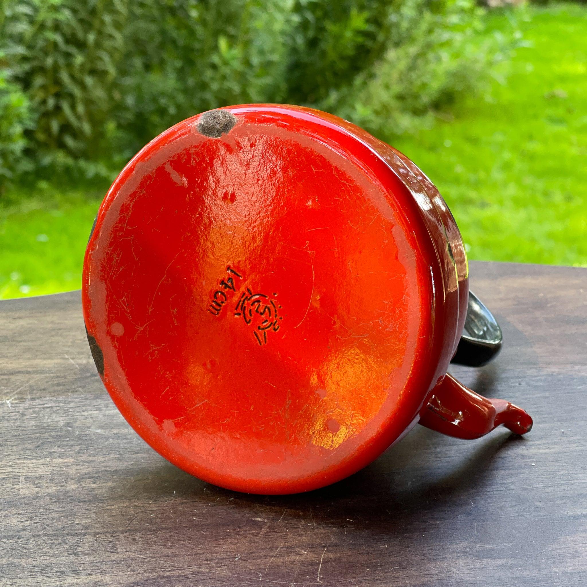 Rode emaille theepot / koffiepot - The Collectionist