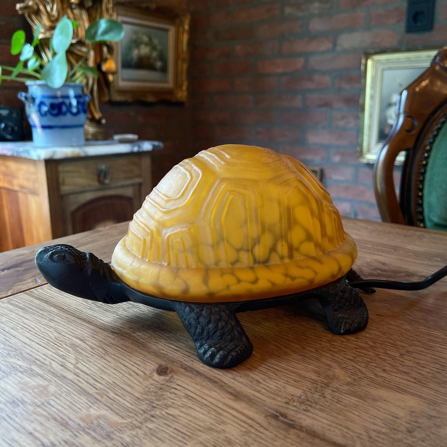 Schildpad lamp van metaal & glas - Bamestra Curiosa