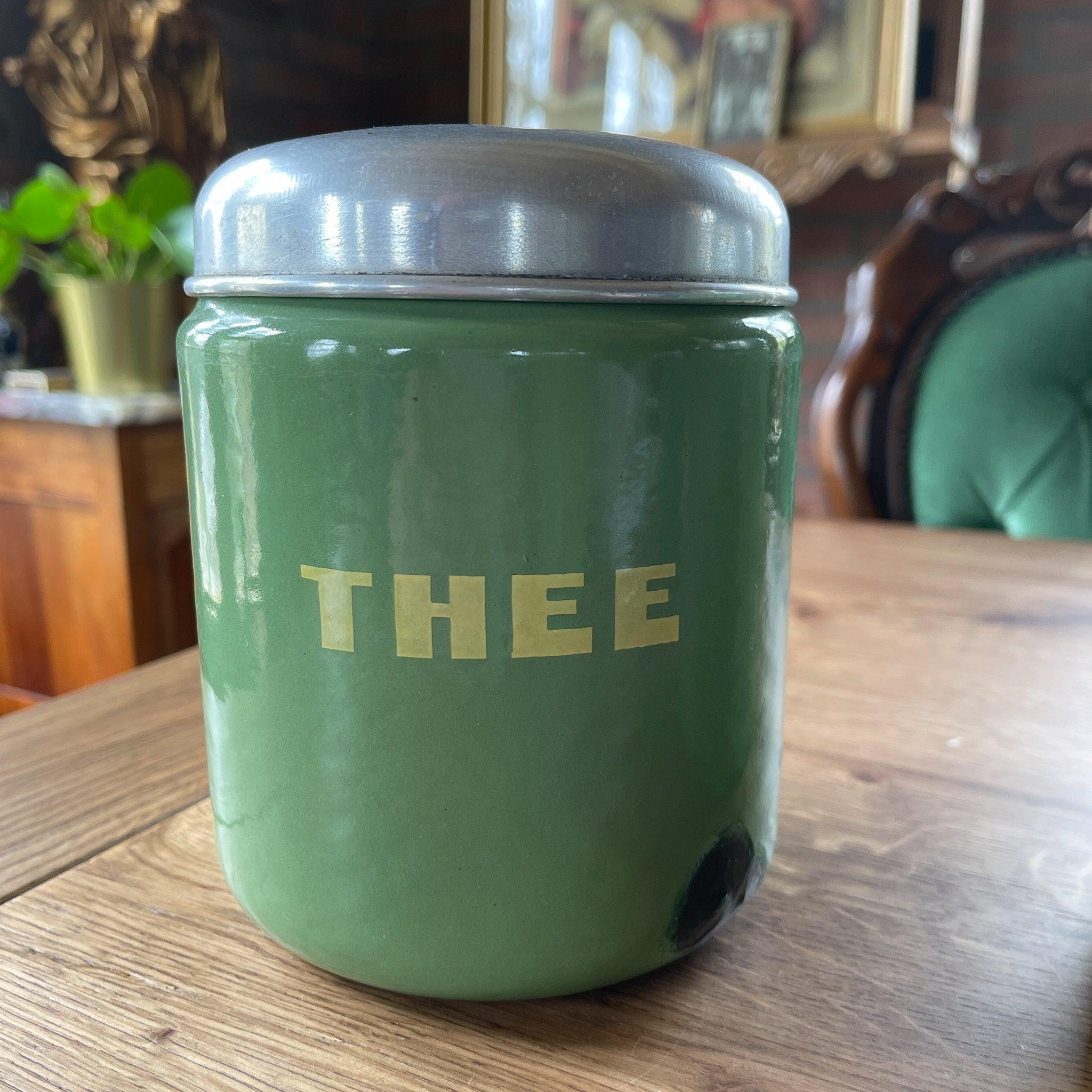 Set emaille koffie thee en suikerbussen - The Collectionist