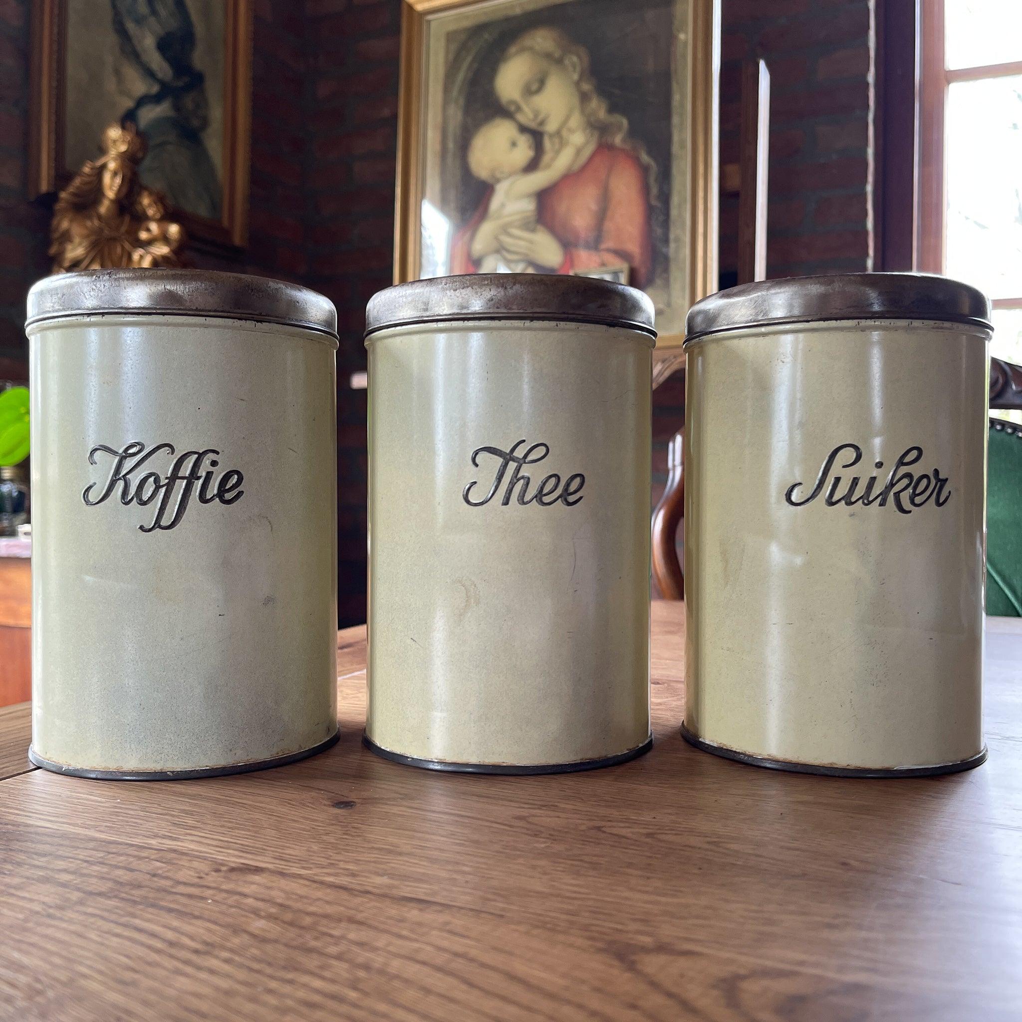 Set van drie koffie thee en suiker blikken - The Collectionist
