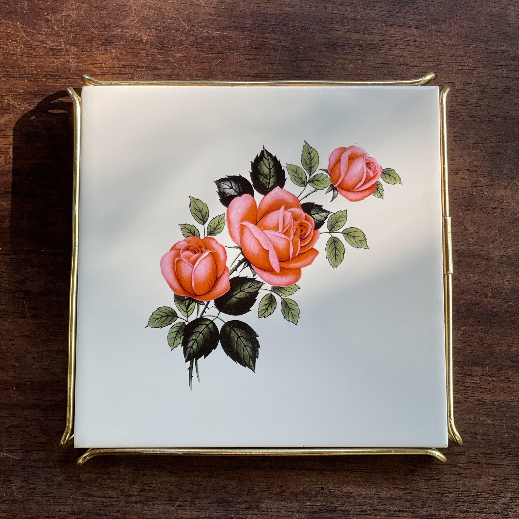 Tegel onderzetter met rozen Royal Sphinx - The Collectionist