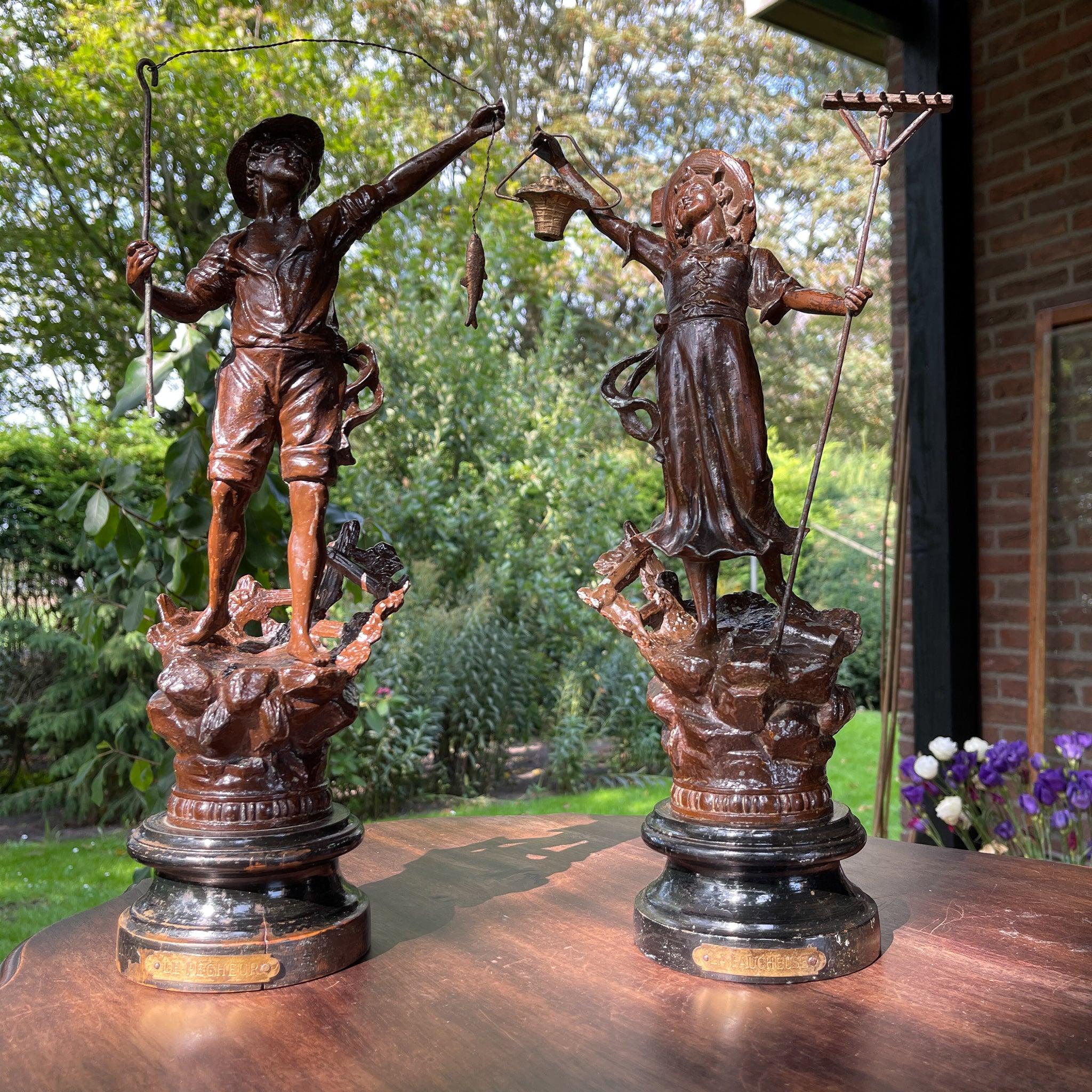 Twee beelden La Faucheuse & Le Pecheur - The Collectionist