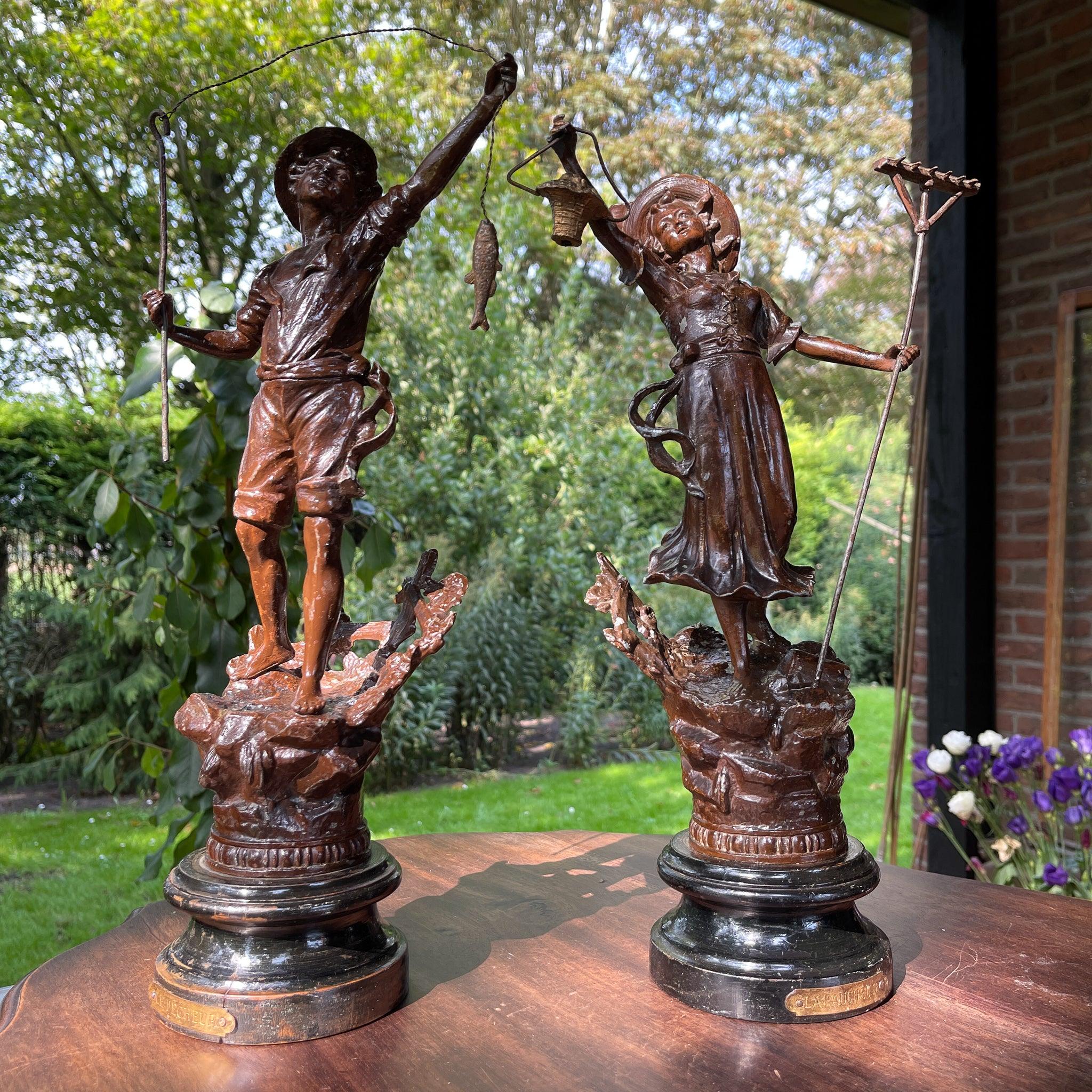 Twee beelden La Faucheuse & Le Pecheur - The Collectionist