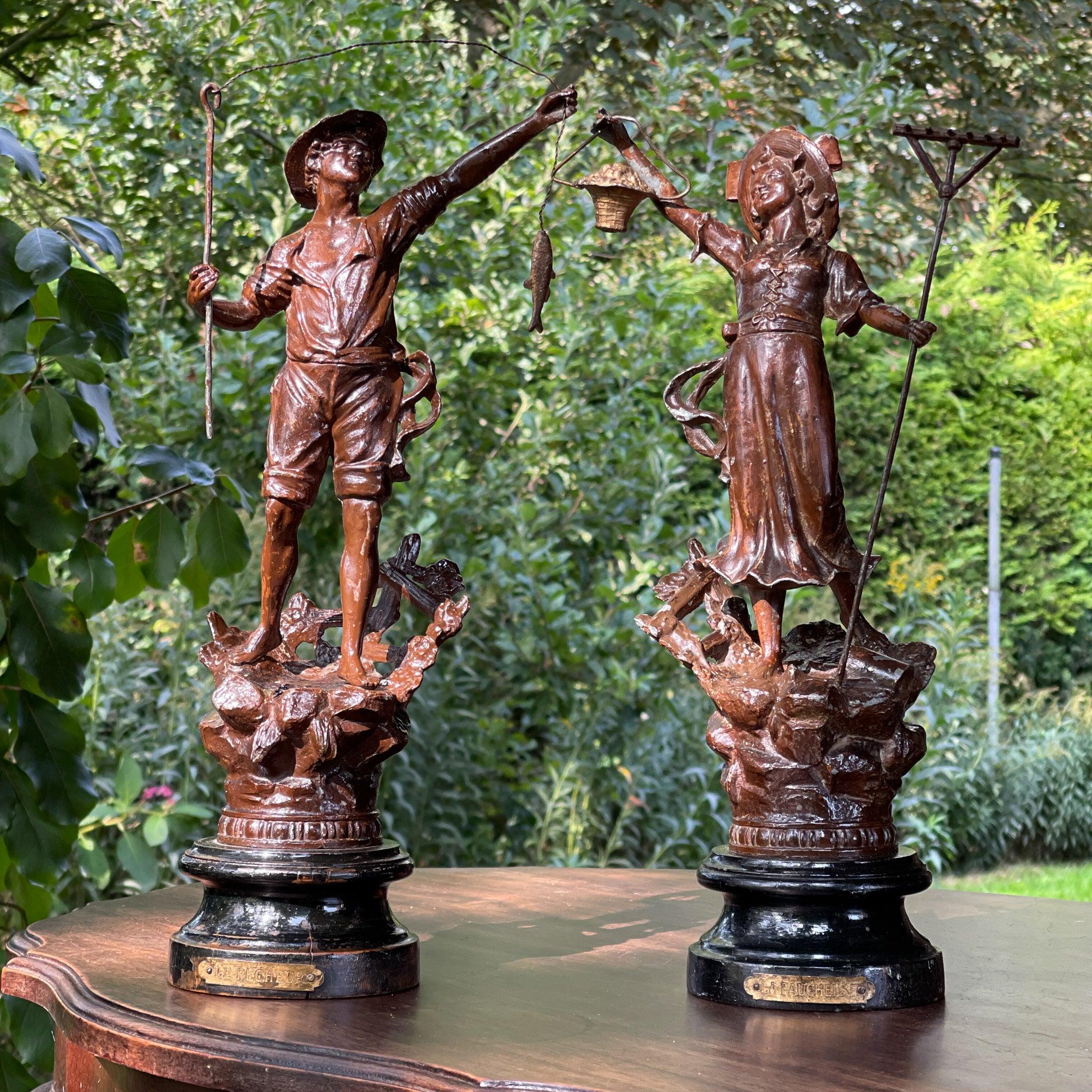 Twee beelden La Faucheuse & Le Pecheur - The Collectionist