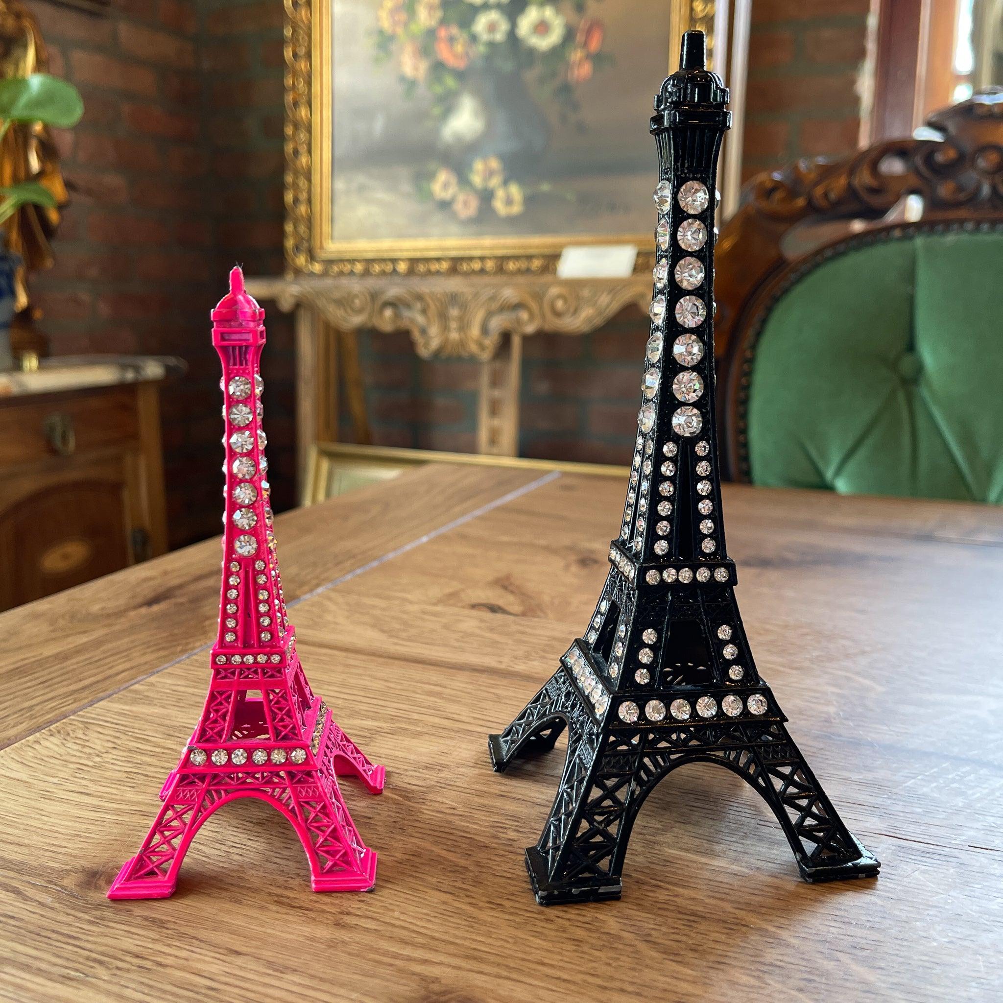 Twee decoratieve eiffeltorens met strass steentjes - The Collectionist