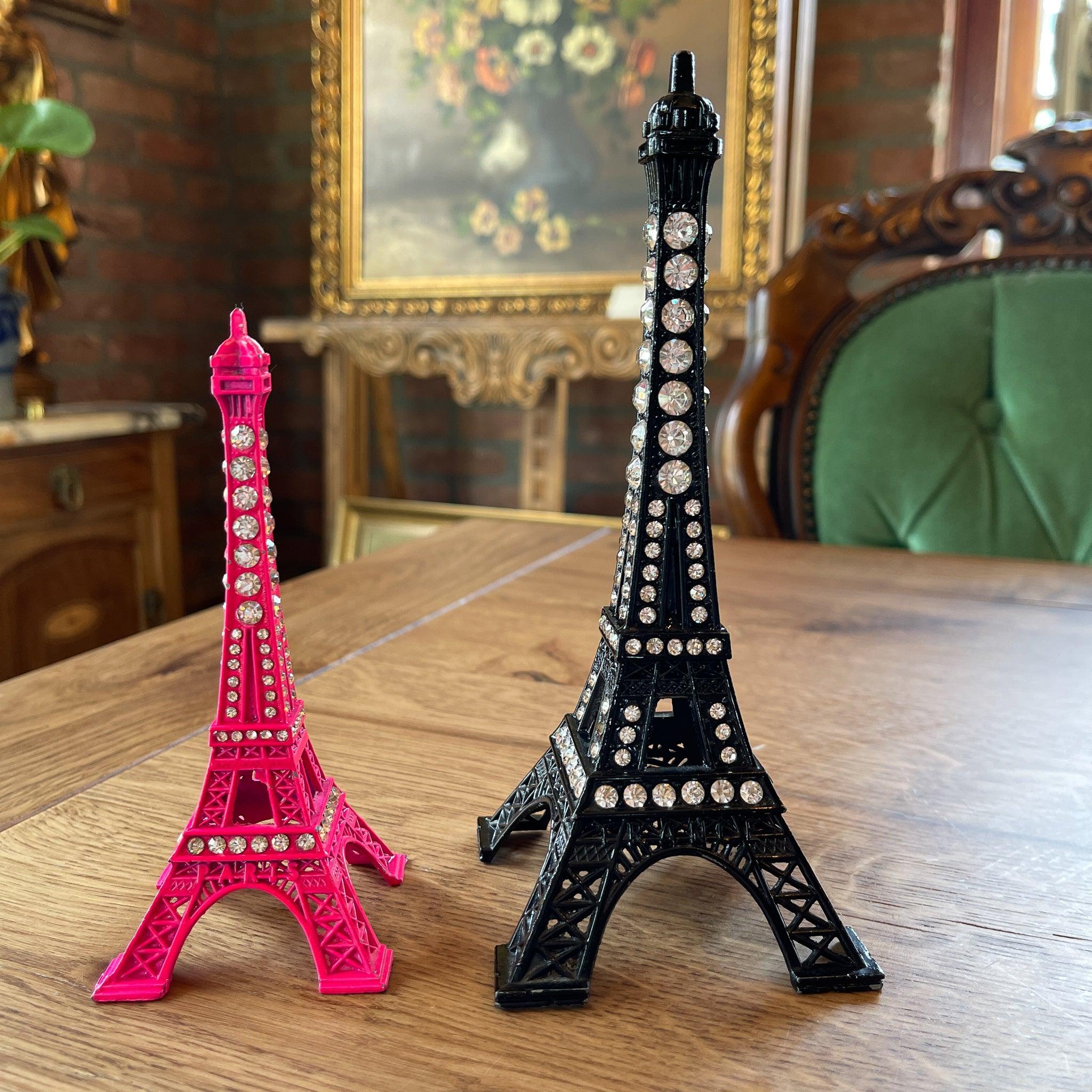Twee decoratieve eiffeltorens met strass steentjes - The Collectionist