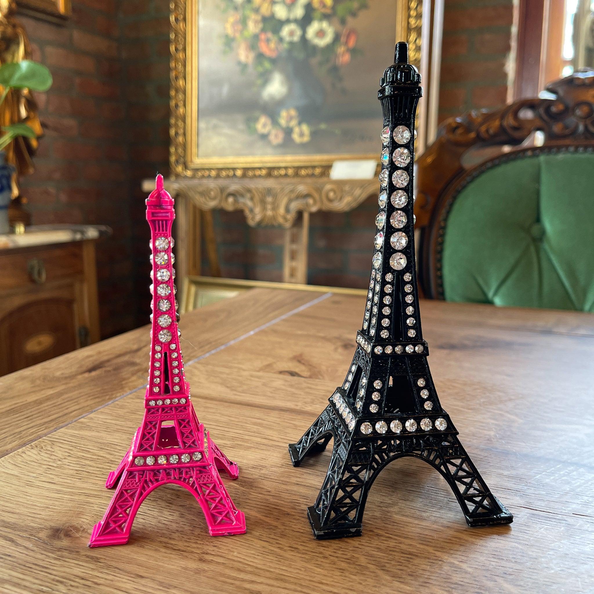 Twee decoratieve eiffeltorens met strass steentjes - The Collectionist