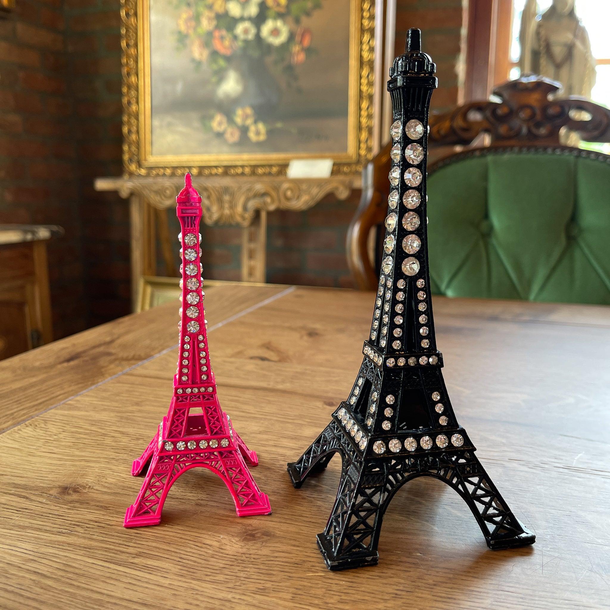 Twee decoratieve eiffeltorens met strass steentjes - The Collectionist
