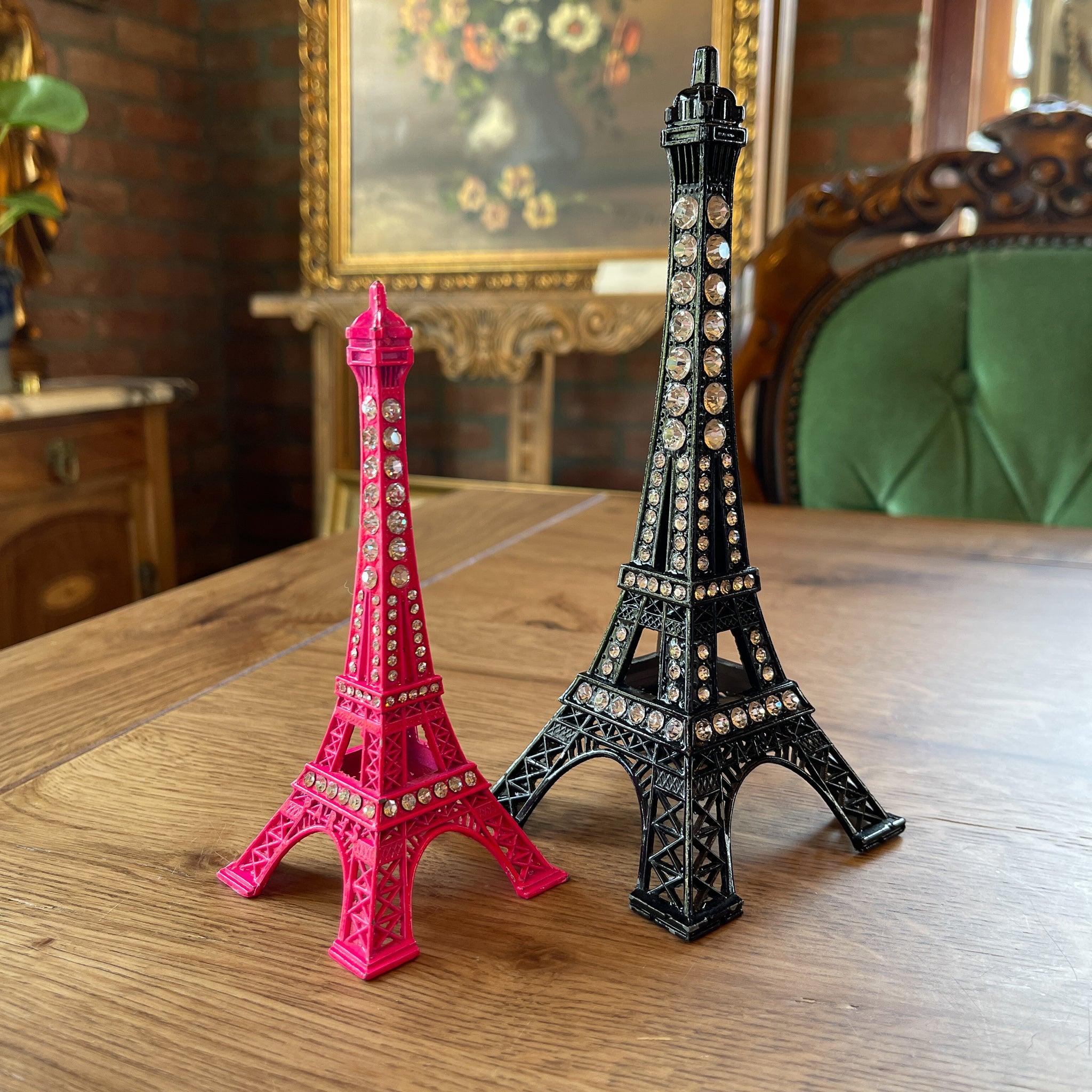 Twee decoratieve eiffeltorens met strass steentjes - The Collectionist
