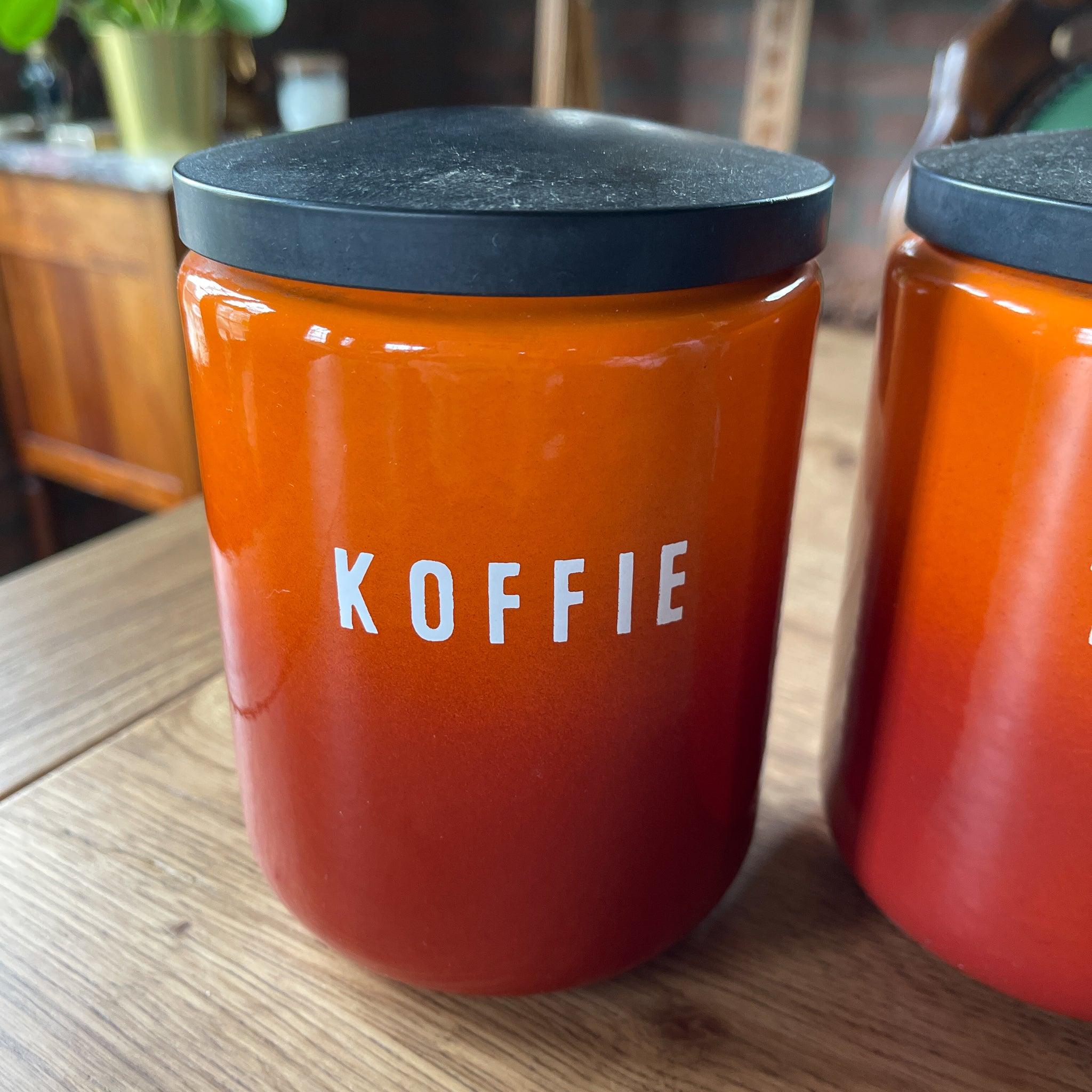 Twee emaille koffie en thee bussen - The Collectionist