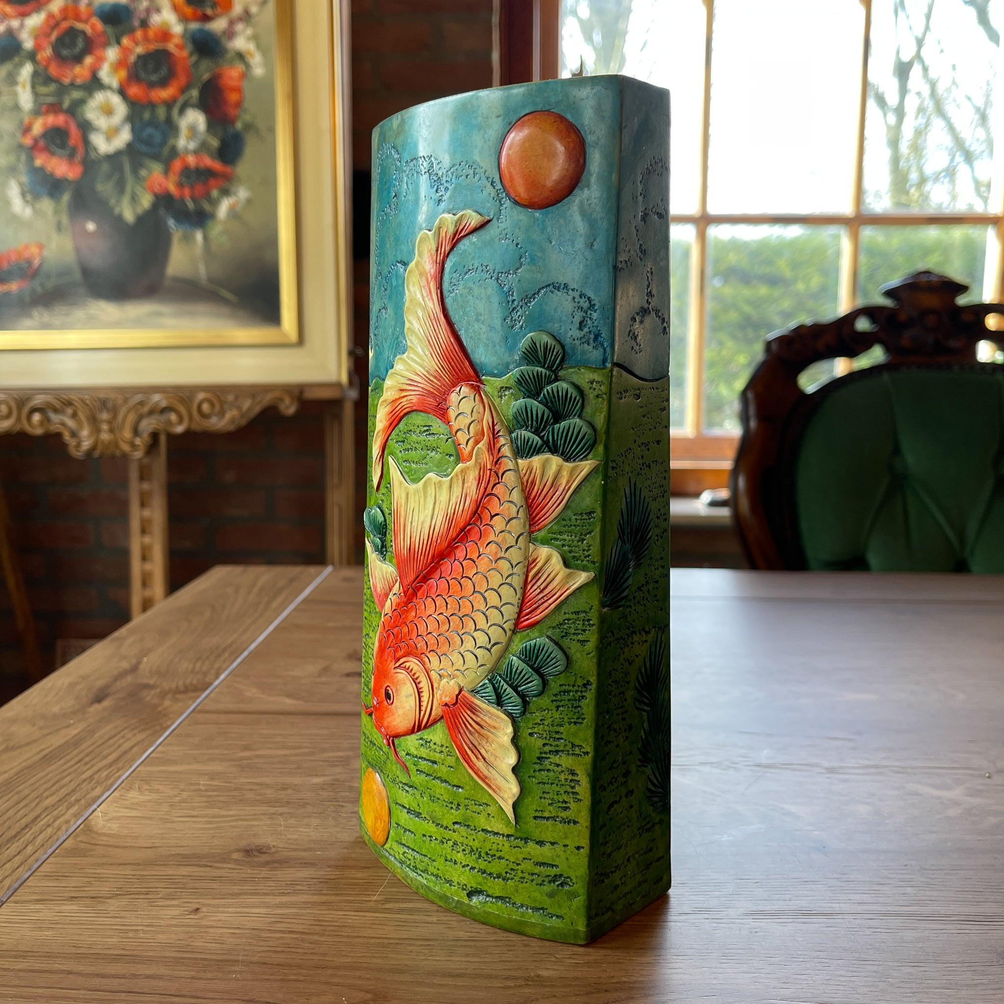 Vaas met Koi vissen - The Collectionist