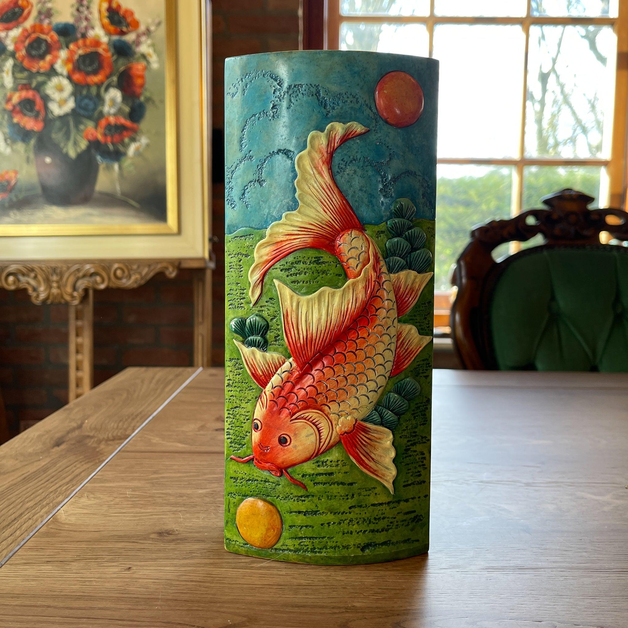 Vaas met Koi vissen - The Collectionist