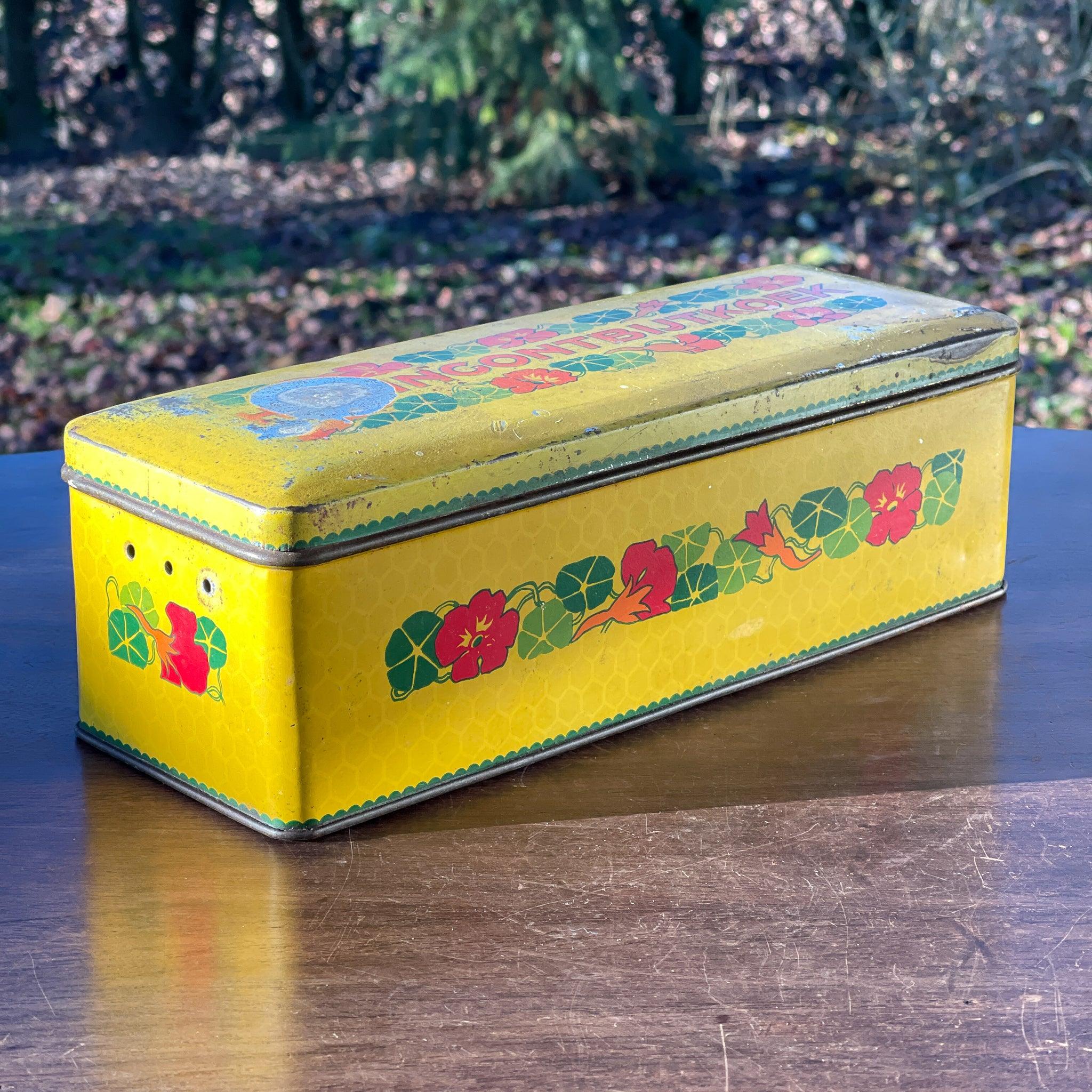 Verkade Honingontbijtkoek blik – vintage rechthoekig koekblik - The Collectionist