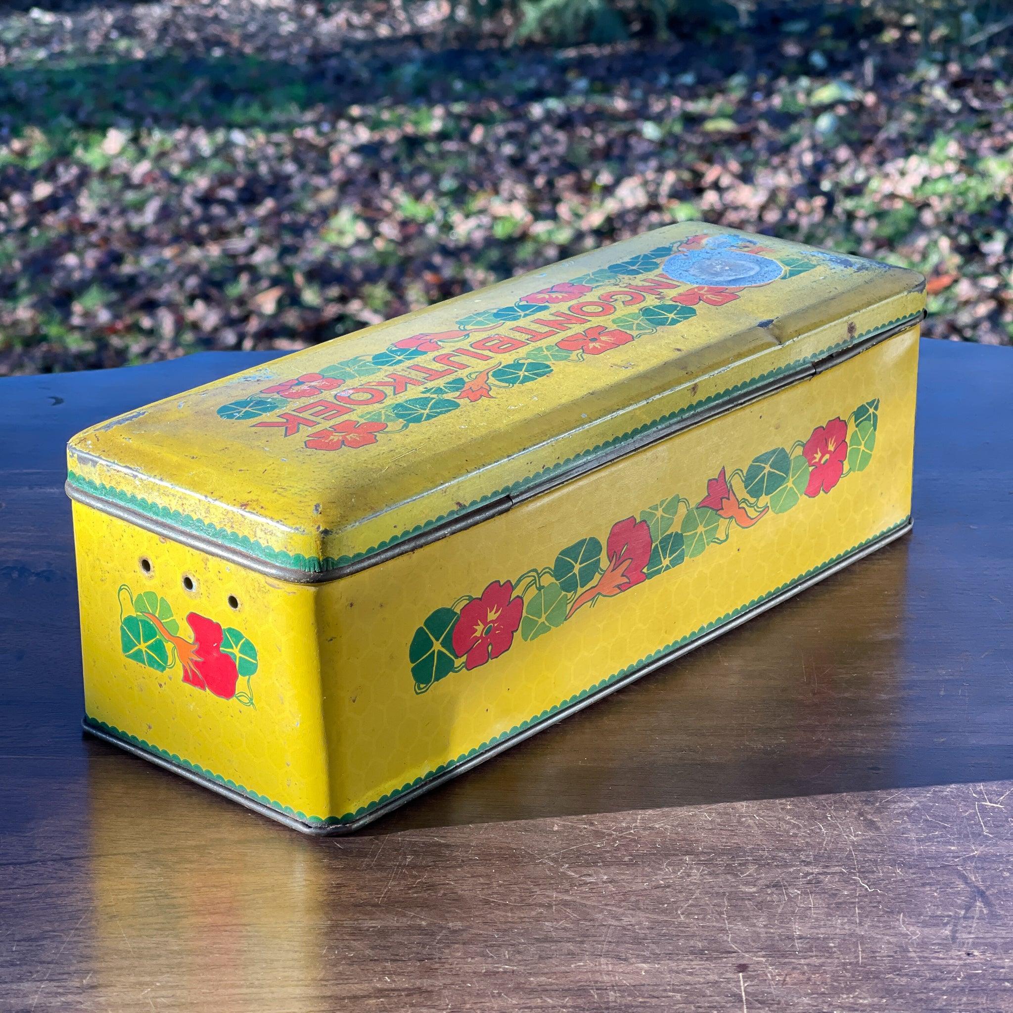 Verkade Honingontbijtkoek blik – vintage rechthoekig koekblik - The Collectionist