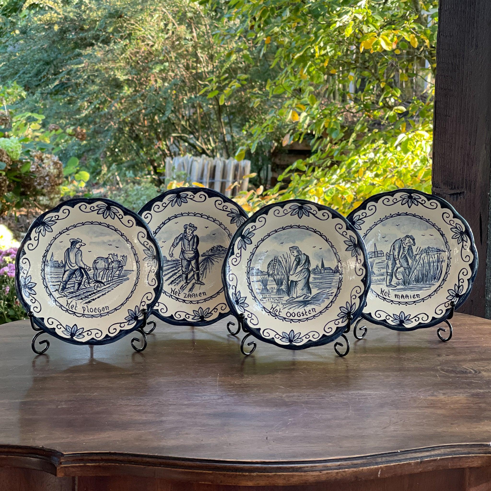 Vier antieke Oud Hollandse wandborden - The Collectionist