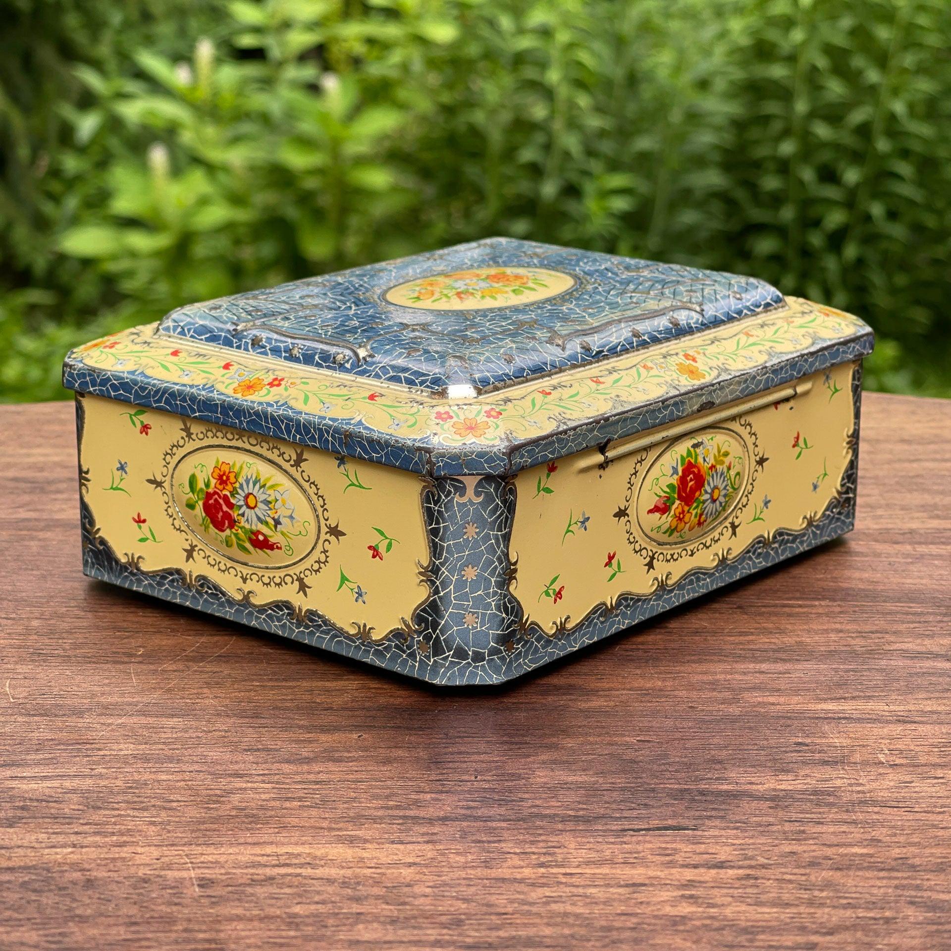 Vintage blik met bloemen - The Collectionist