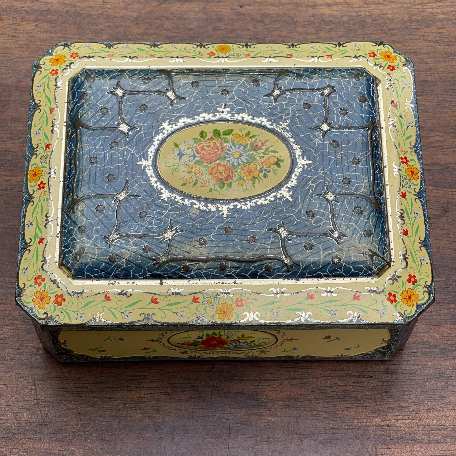 Vintage blik met bloemen - The Collectionist