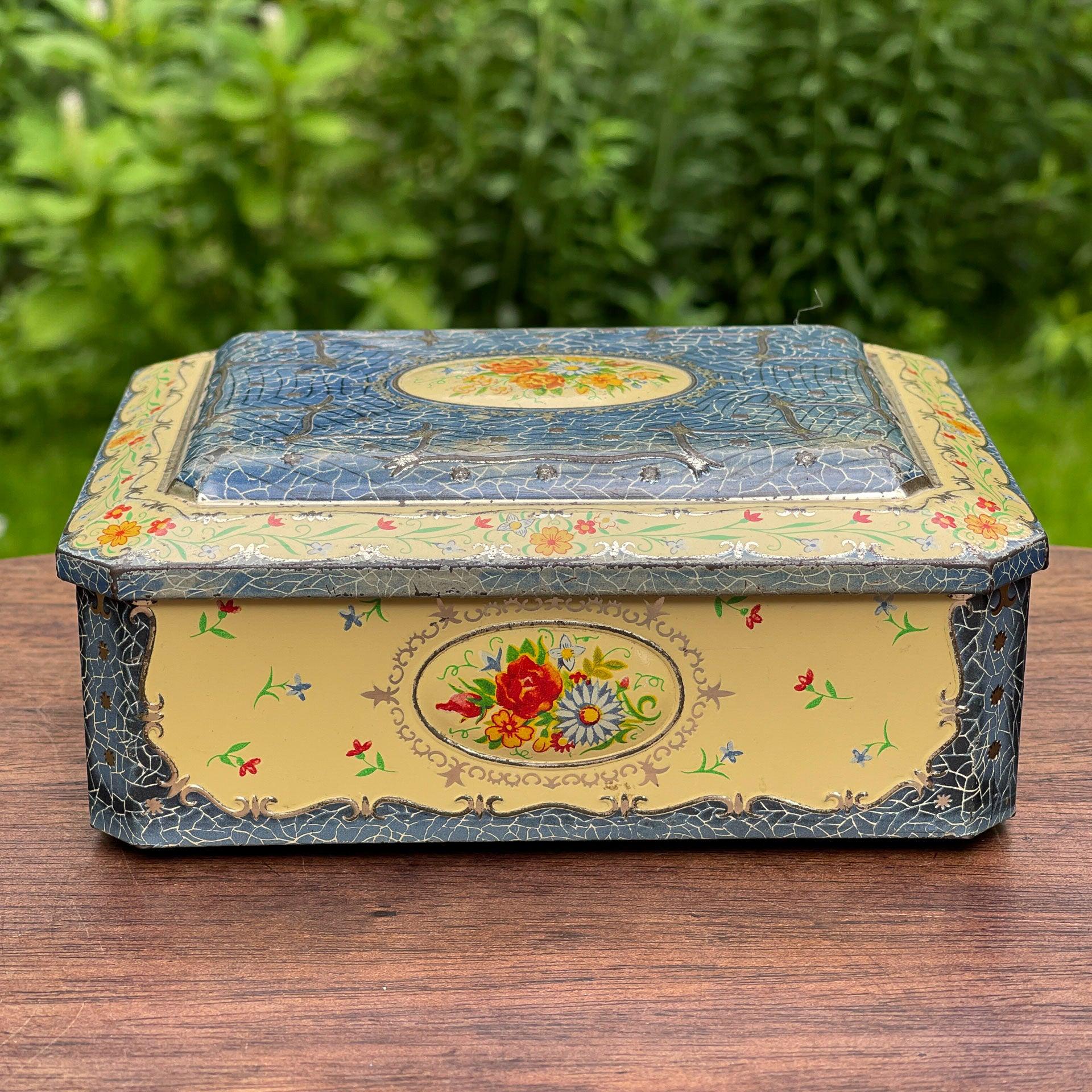 Vintage blik met bloemen - The Collectionist