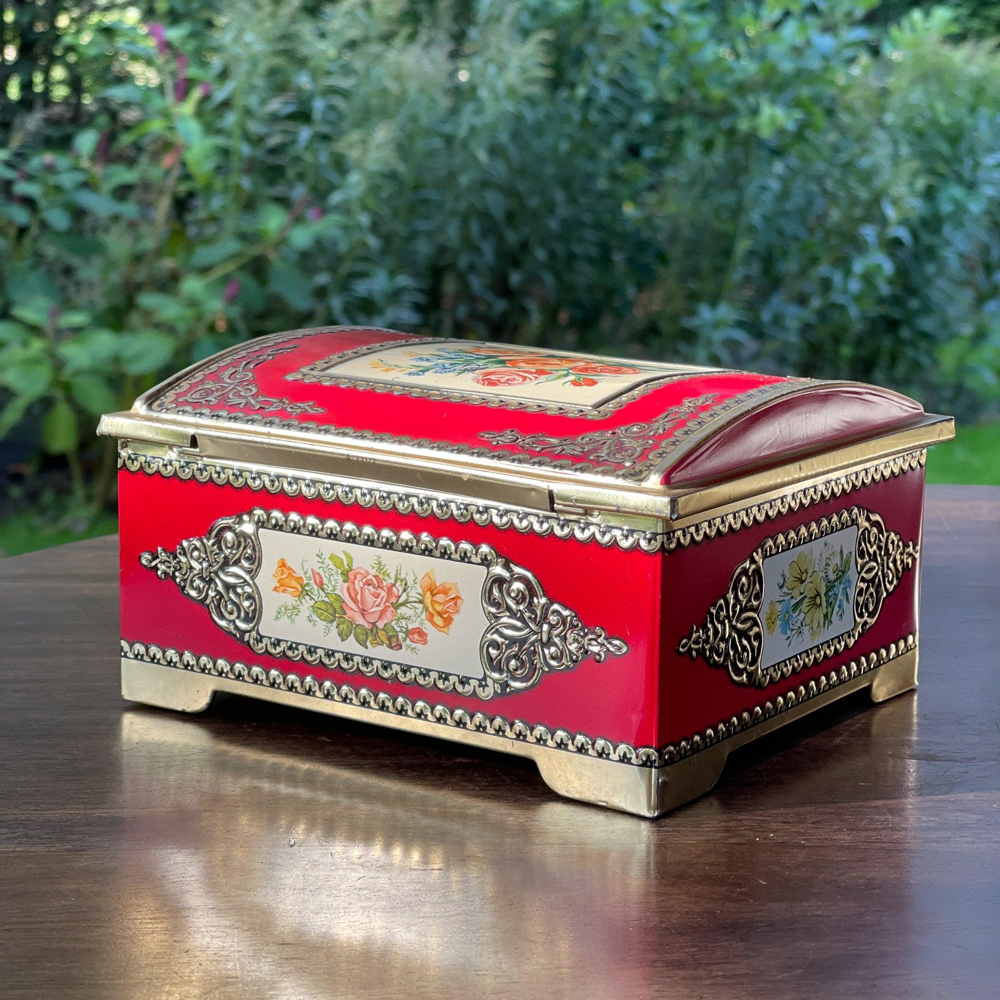 Vintage blik met bloemen - The Collectionist