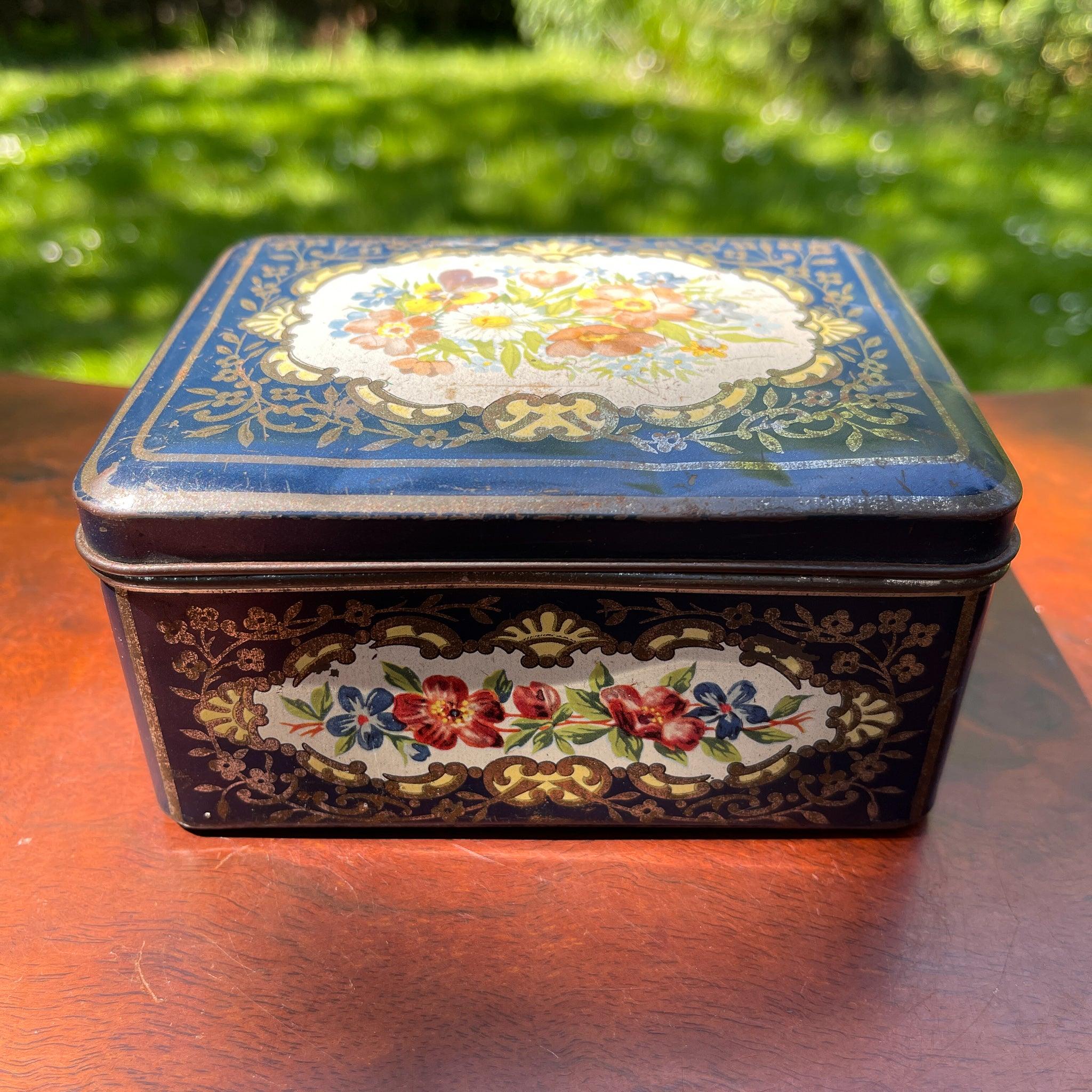 Vintage blikje met bloemen - The Collectionist