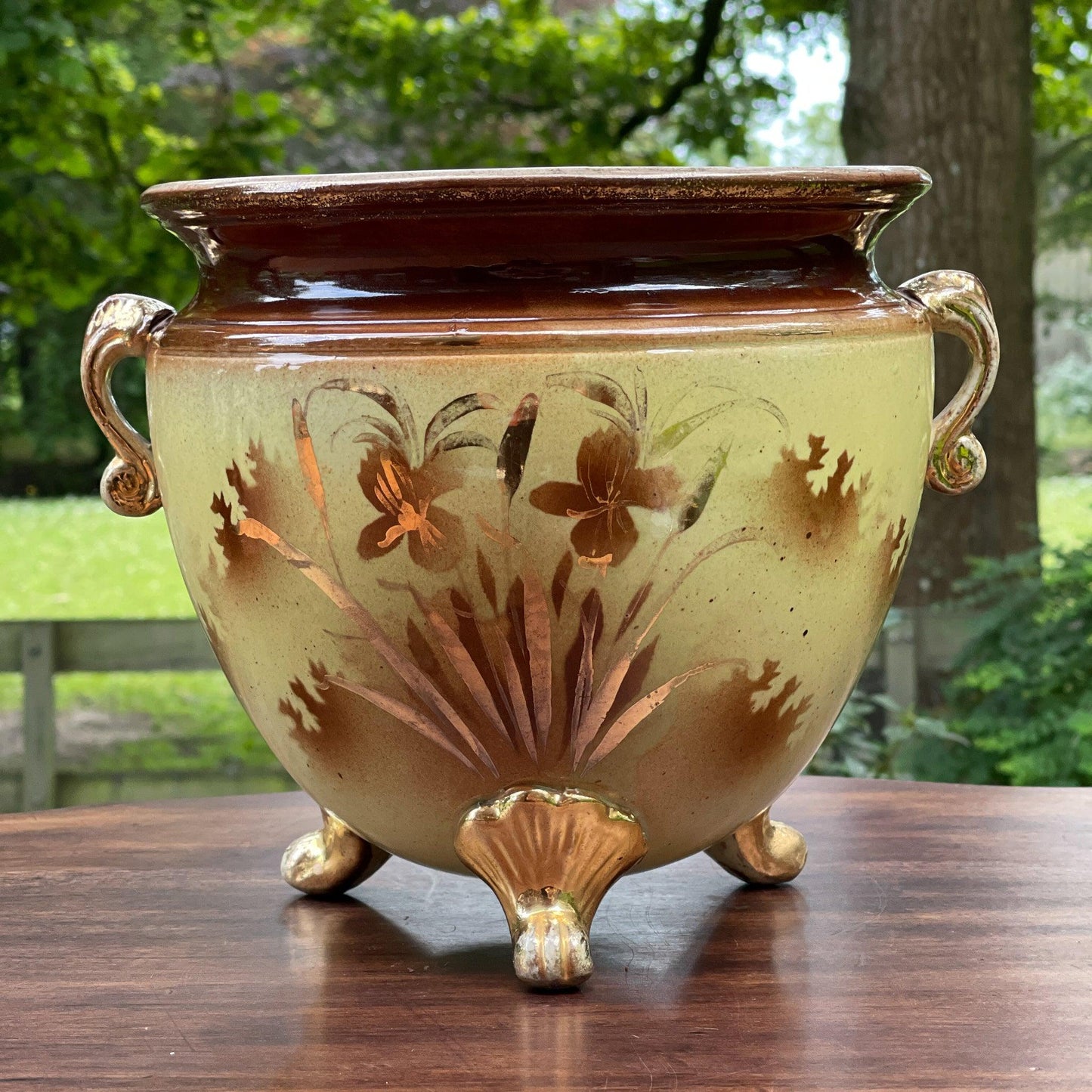 Vintage bloempot met zwanen - Bamestra Curiosa