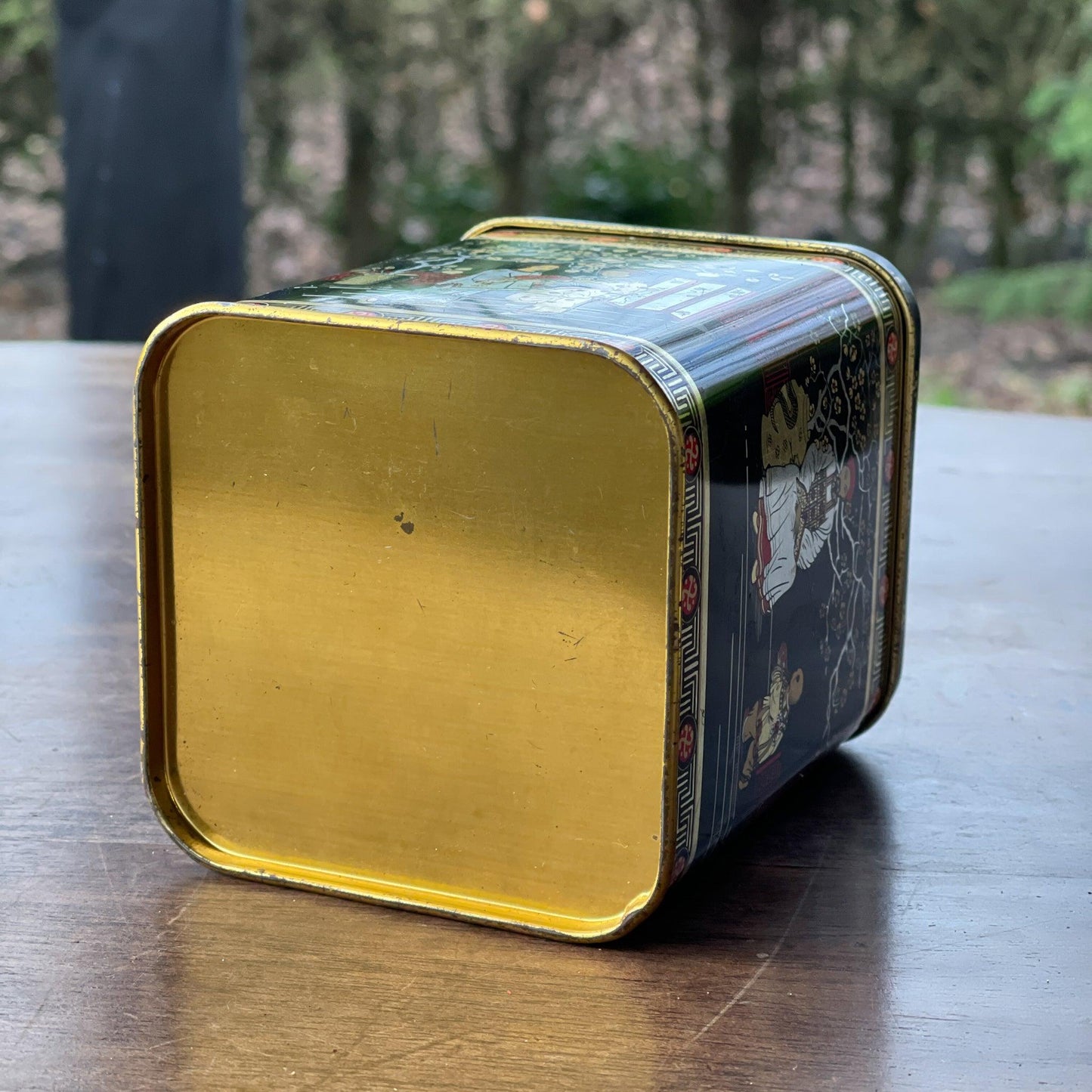 Vintage Chinese thee blik - Bamestra Curiosa