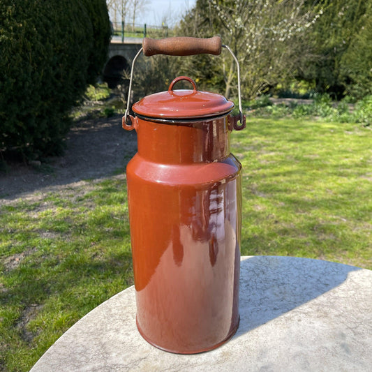 Vintage emaille melkbus met deksel - Bamestra Curiosa