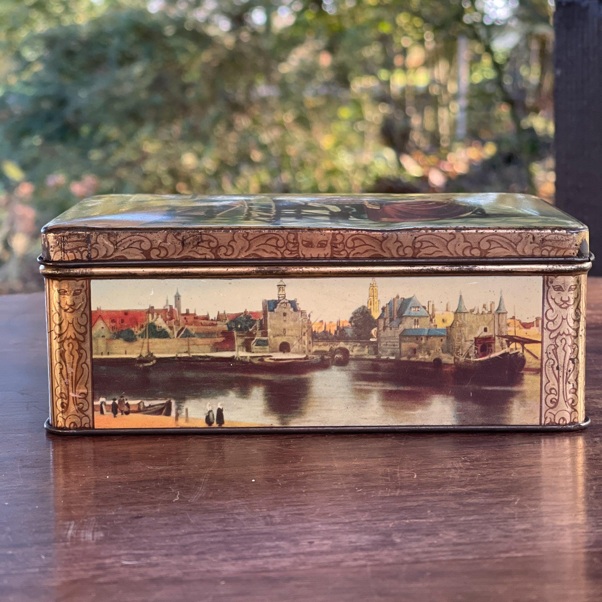 Vintage HUS koekblik met Hollandse taferelen (ca. 1940–1955) - The Collectionist