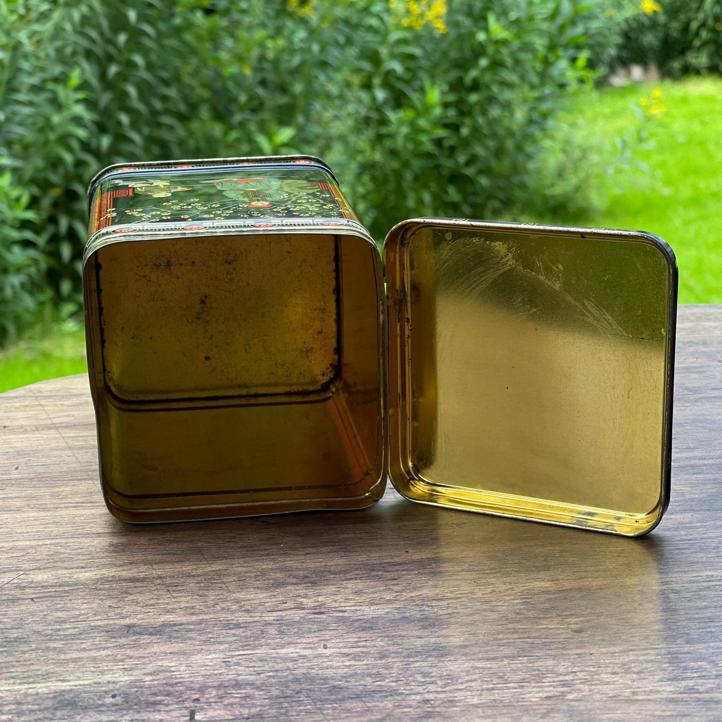 Vintage Japanse thee blik - Bamestra Curiosa