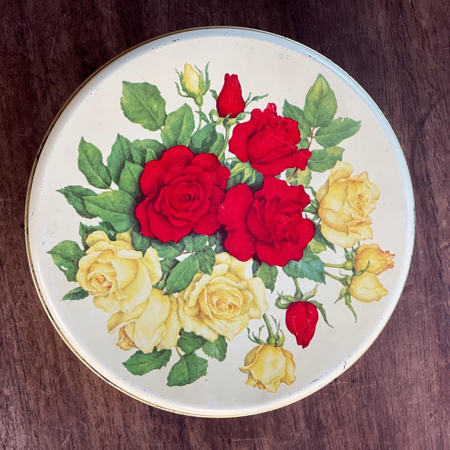 Vintage koektrommel met rozen - Bamestra Curiosa