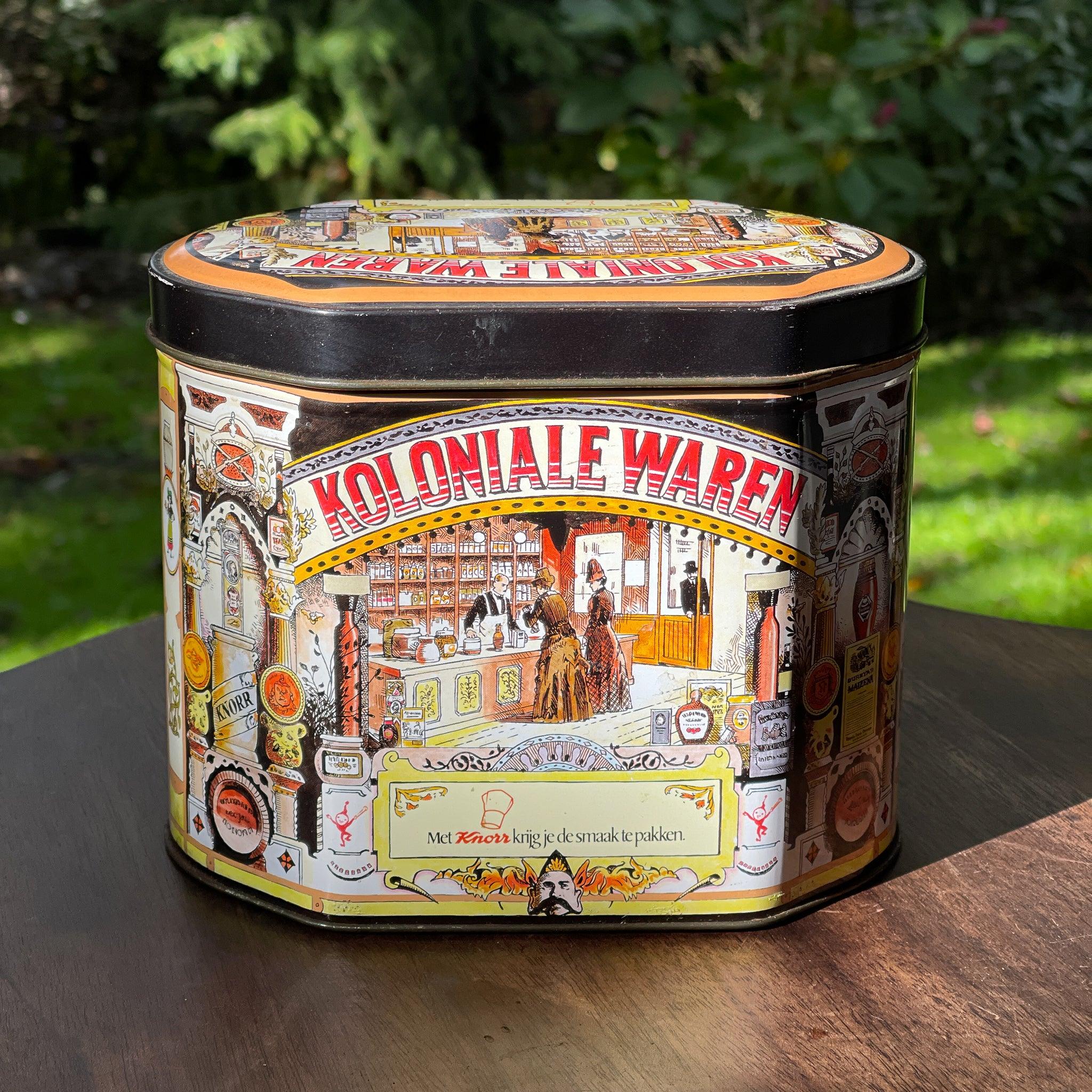 Vintage koloniale waren blik van Knorr - The Collectionist