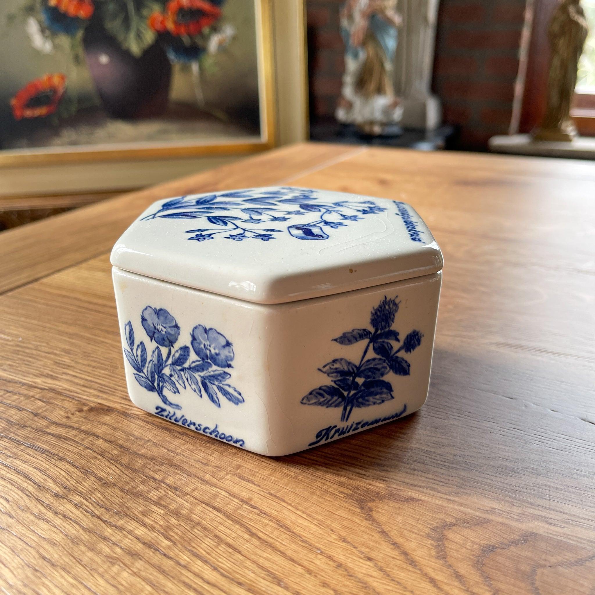 Vintage Regina Delfts Blauw kruidenpotje met deksel - The Collectionist