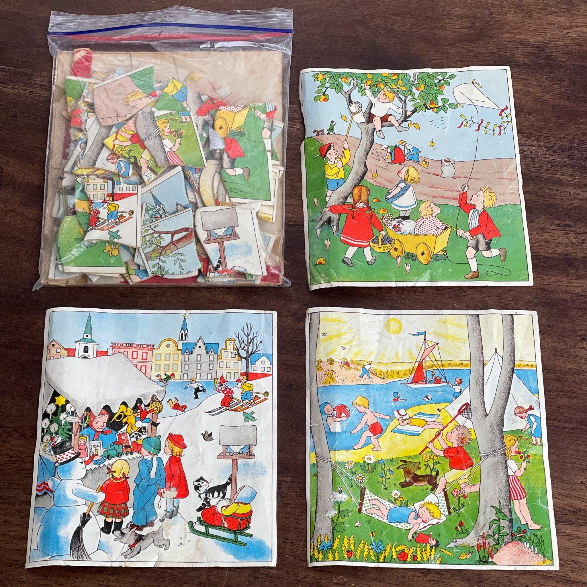 Vintage vier jaargetijden puzzel - The Collectionist