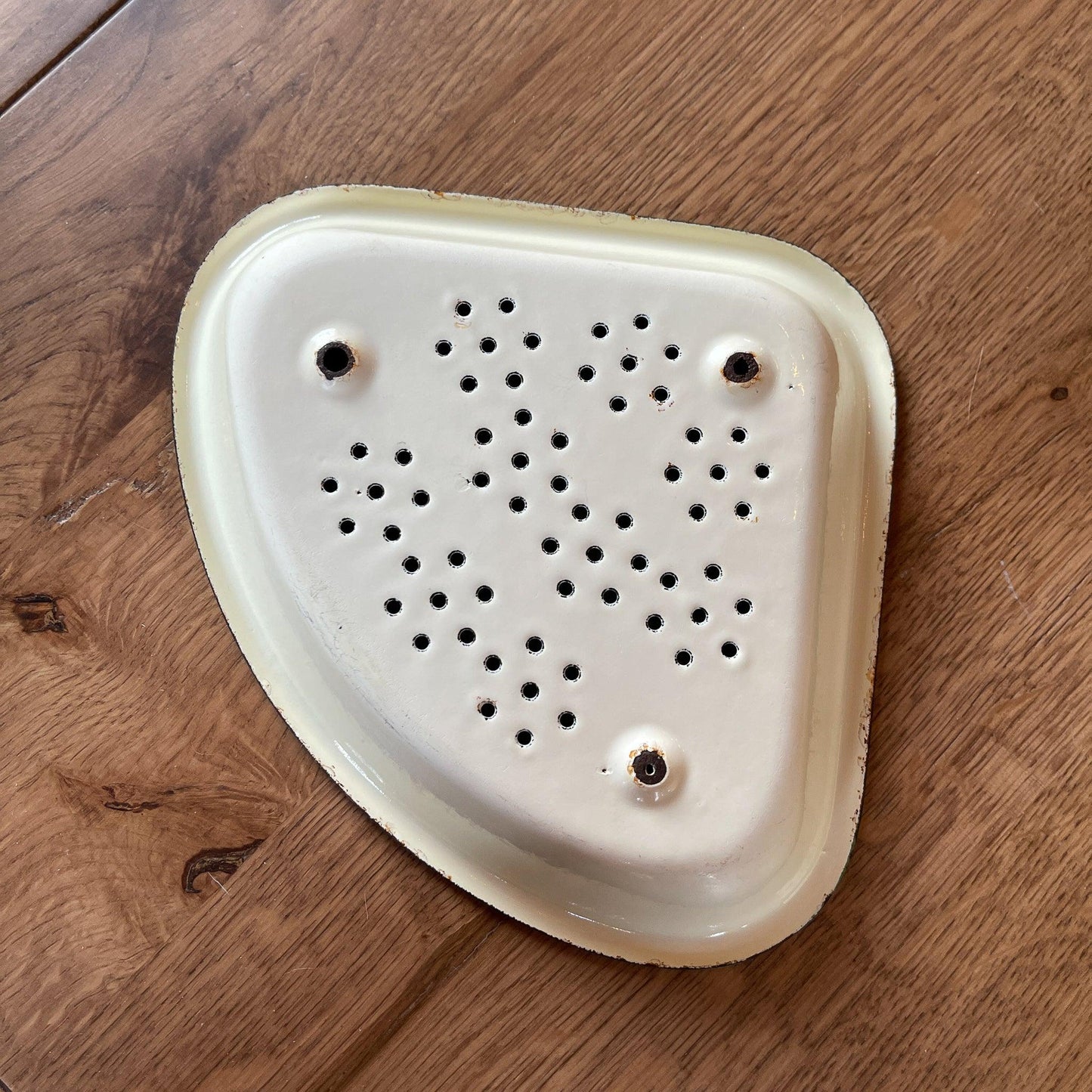 Wit groen geëmailleerd gootsteen afval bakje - Bamestra Curiosa