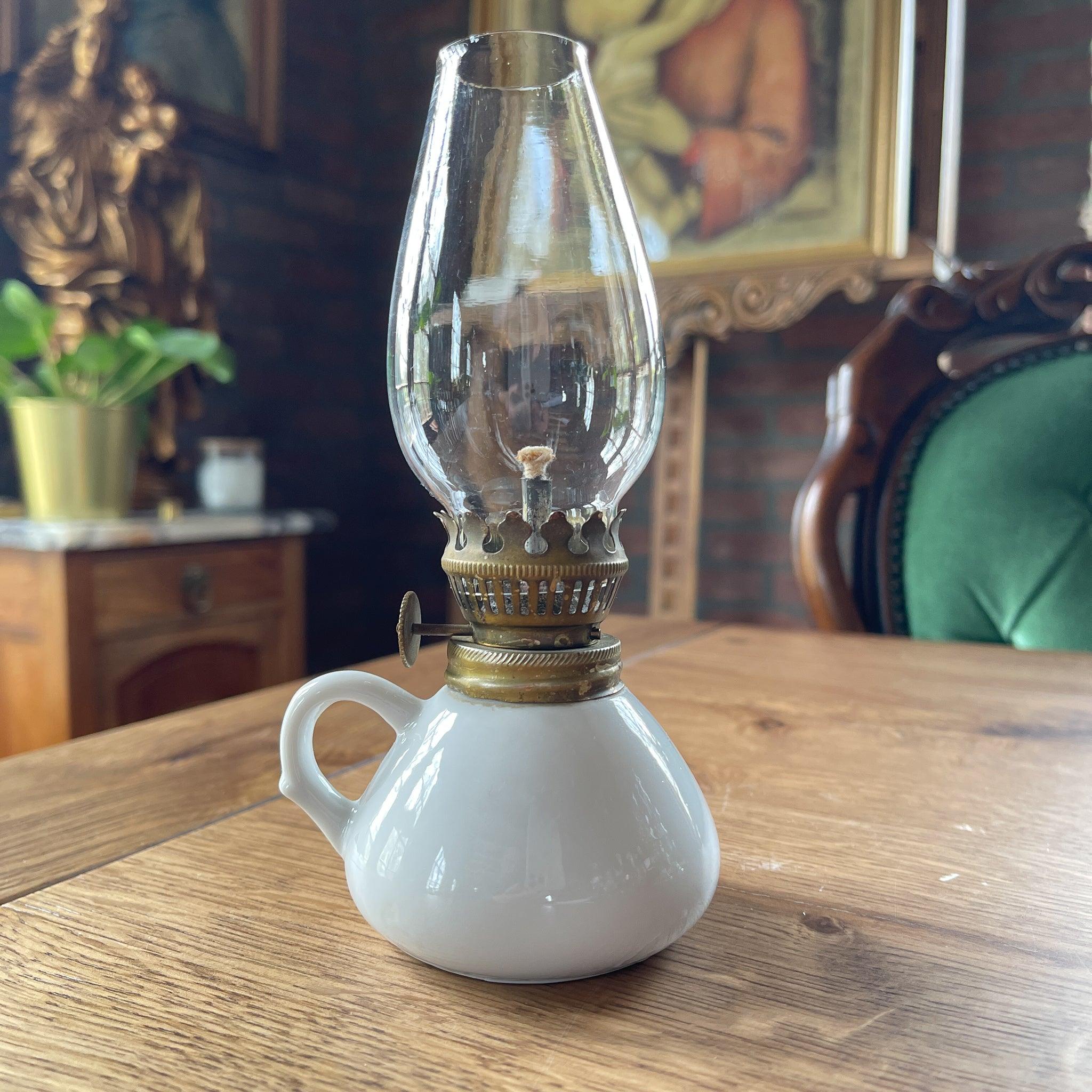 Wit proseleinen olielampje - The Collectionist