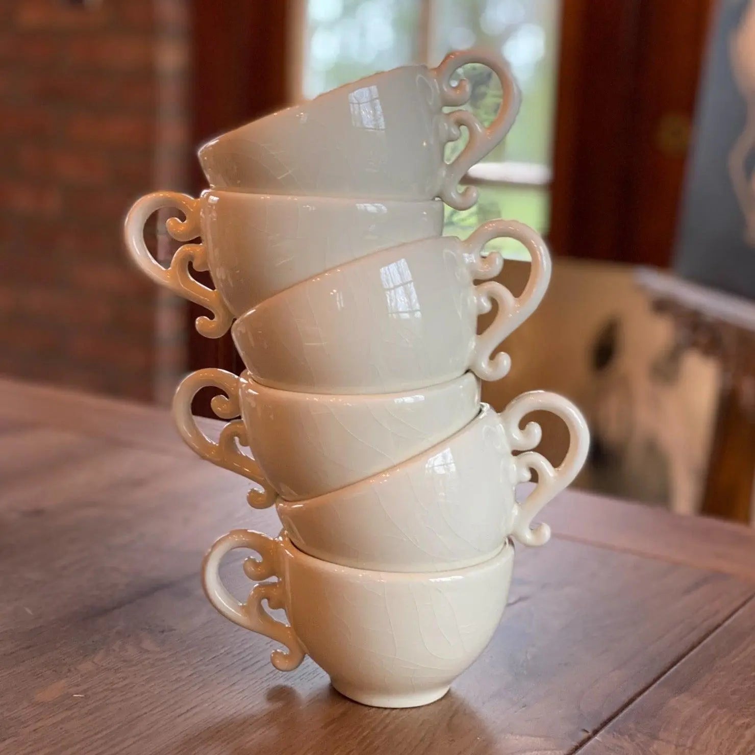 Witte craquelé kopjes - The Collectionist